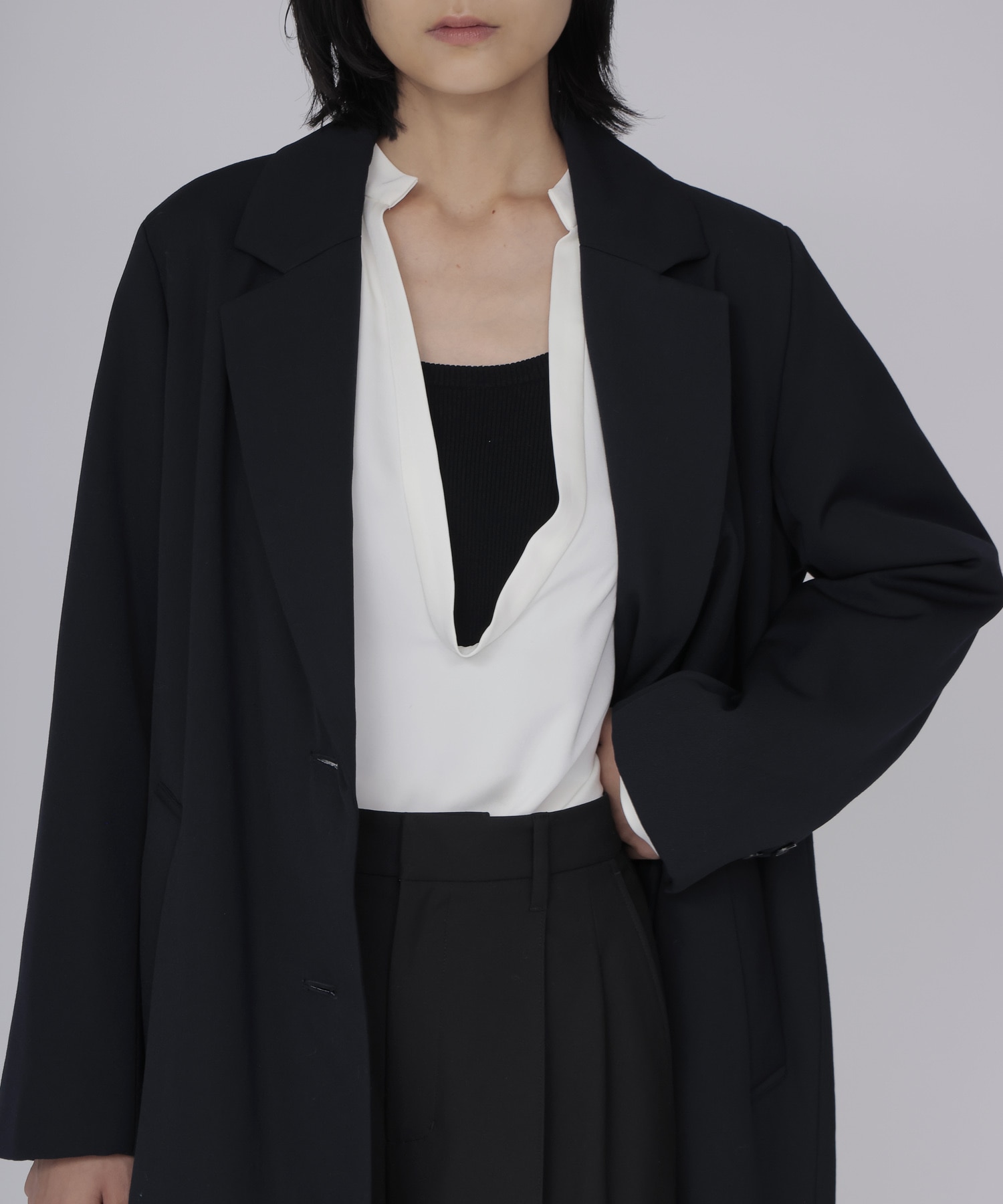 puffer tailored long coat