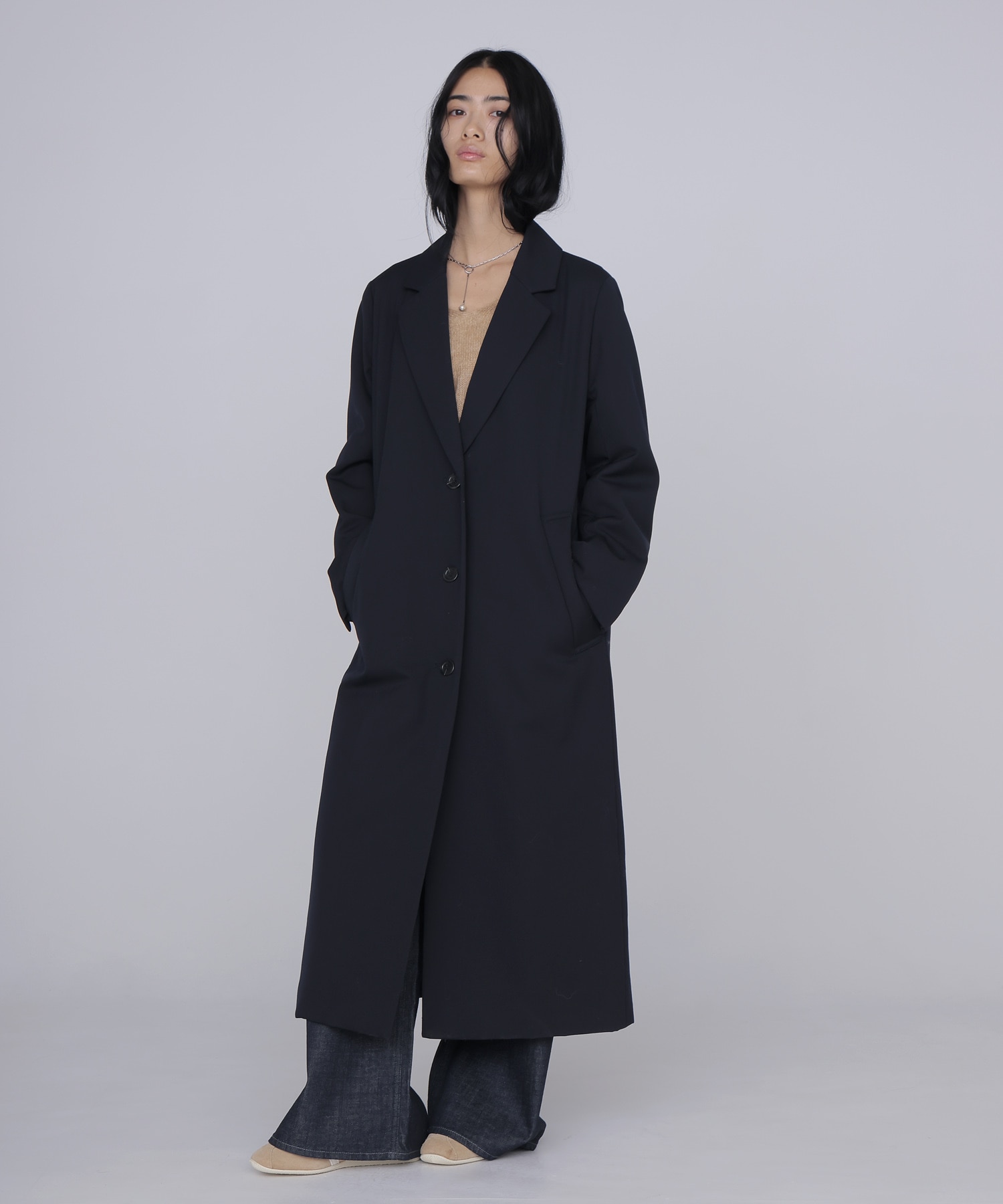 puffer tailored long coat