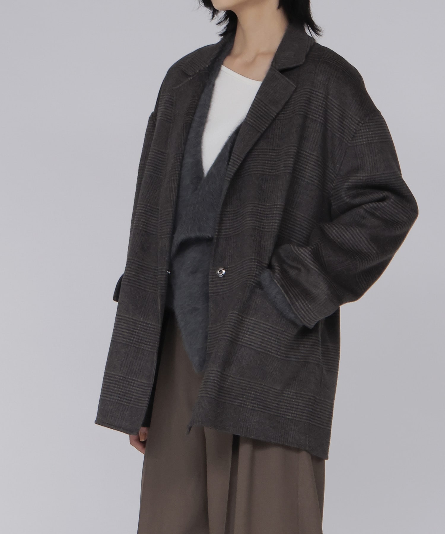 CHECK rever tailored jacket