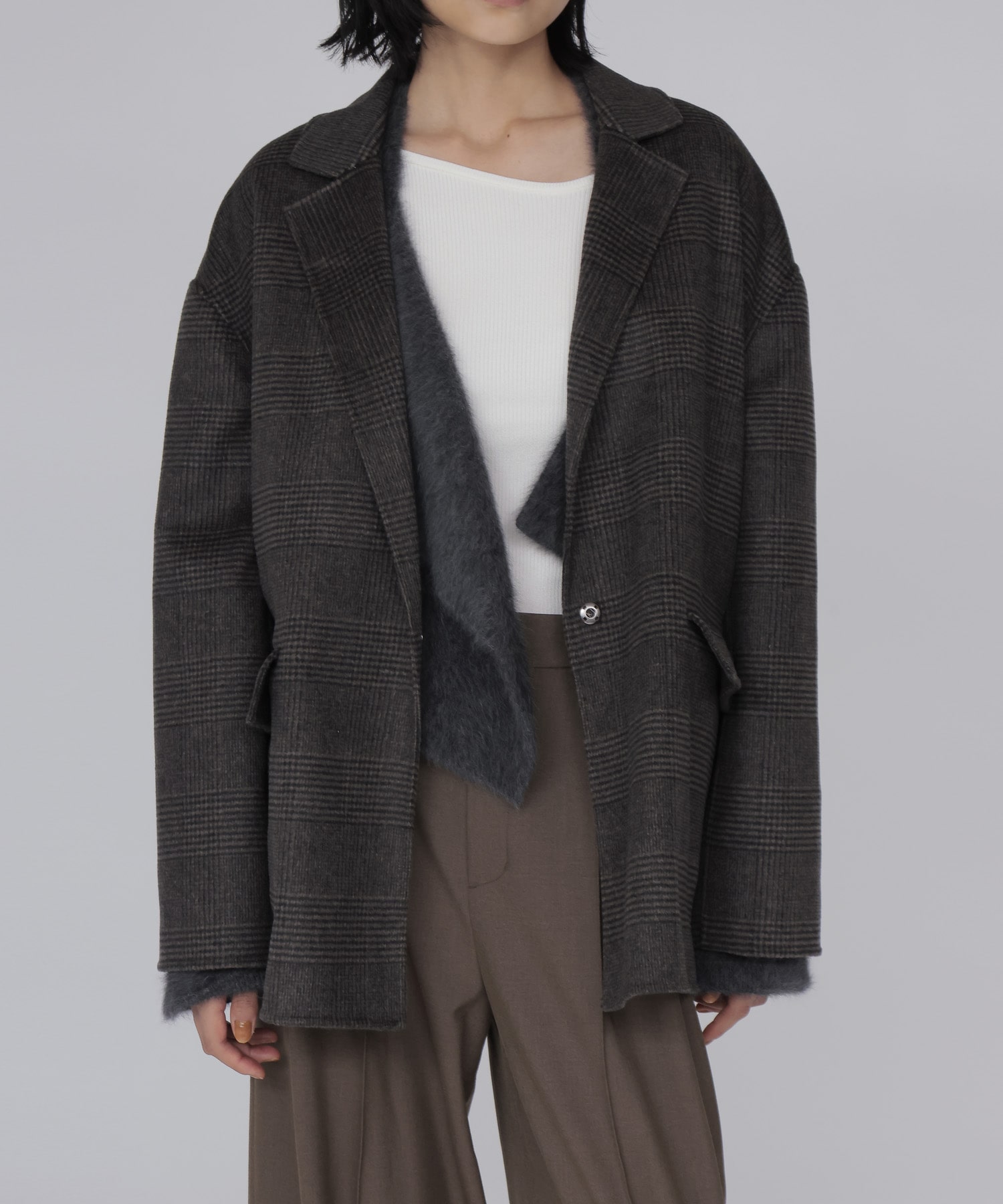 CHECK rever tailored jacket