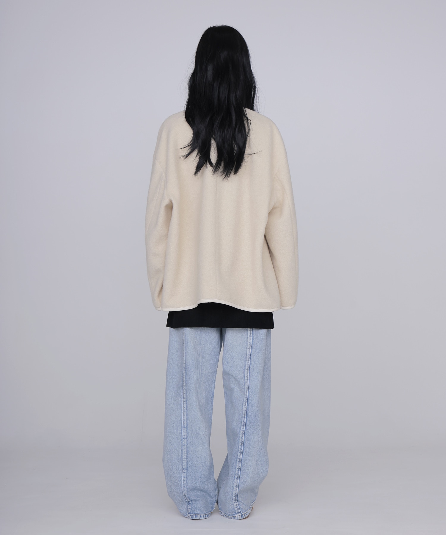 piping boa coat