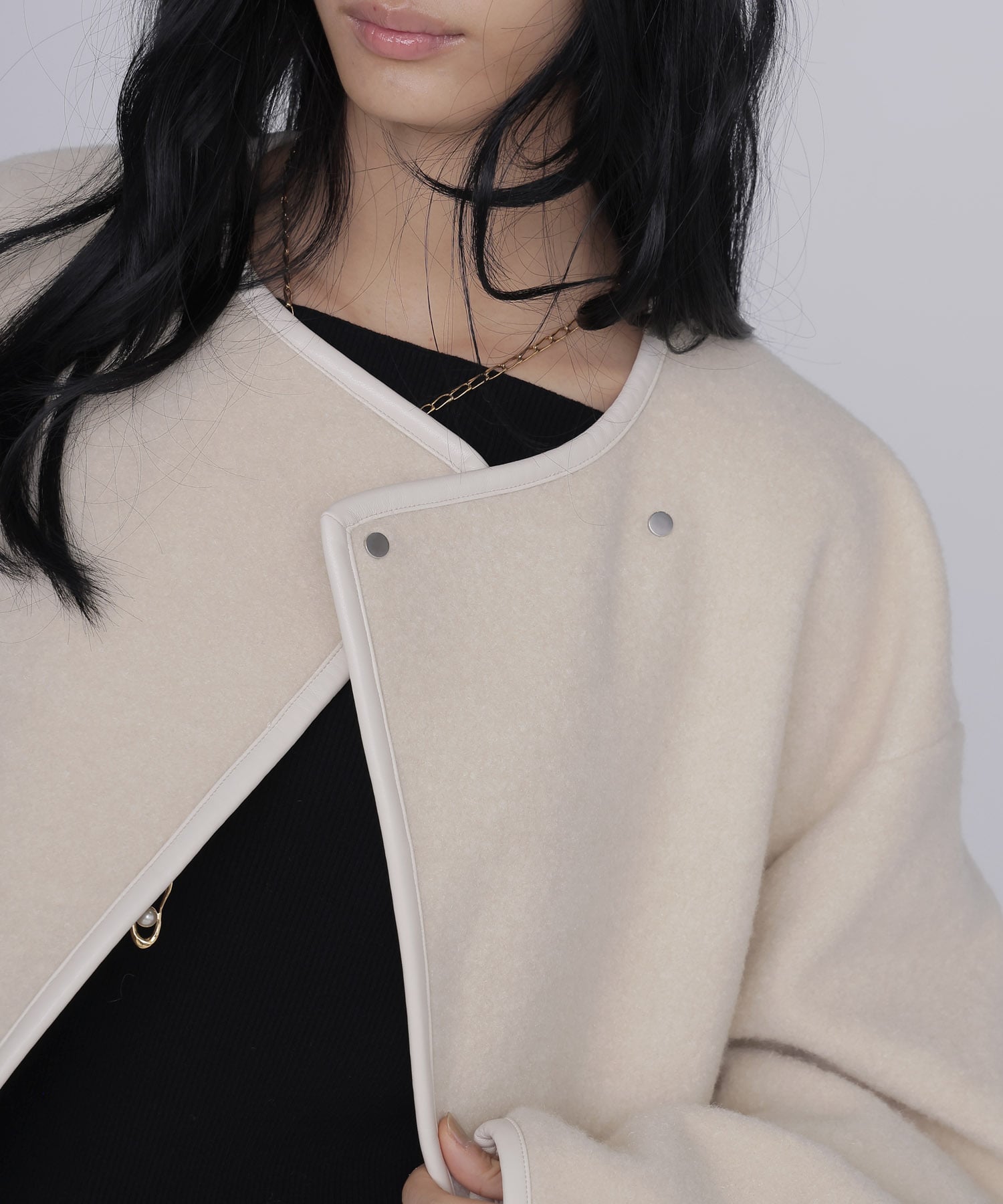 piping boa coat