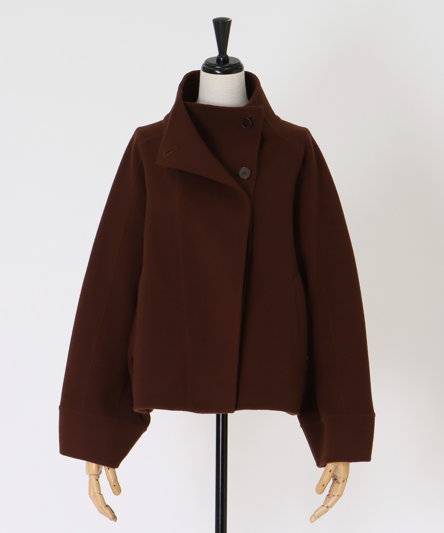 funnel neck short coat