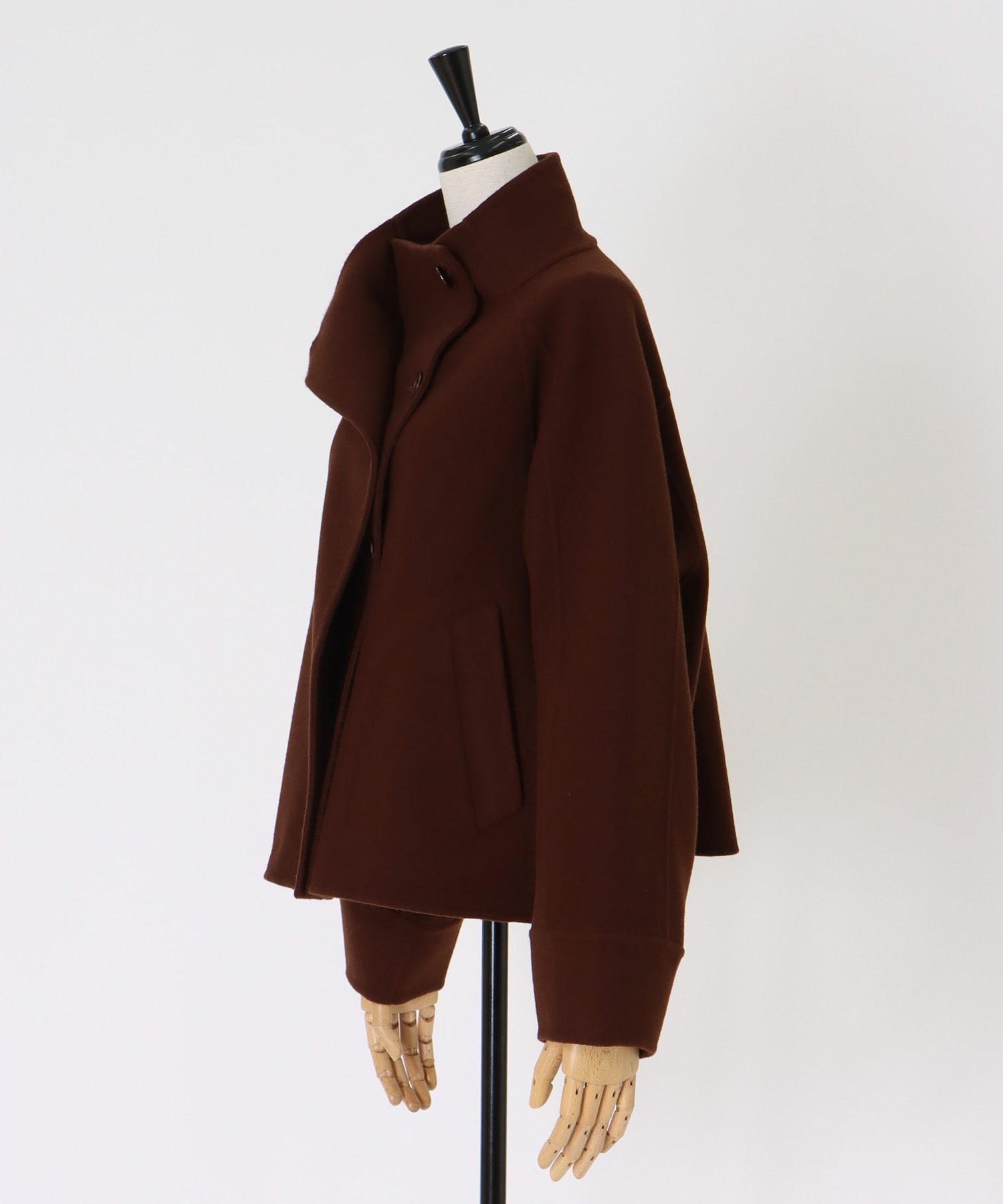 funnel neck short coat