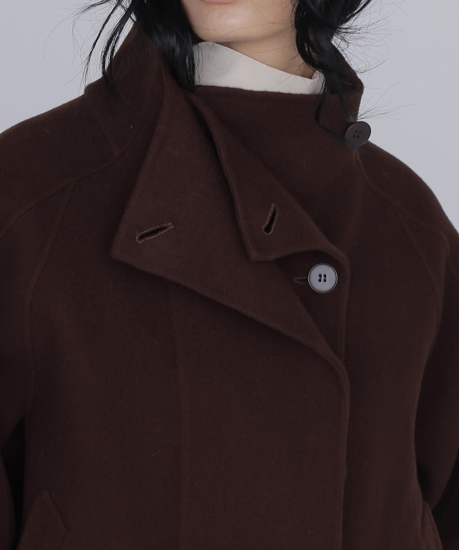funnel neck short coat
