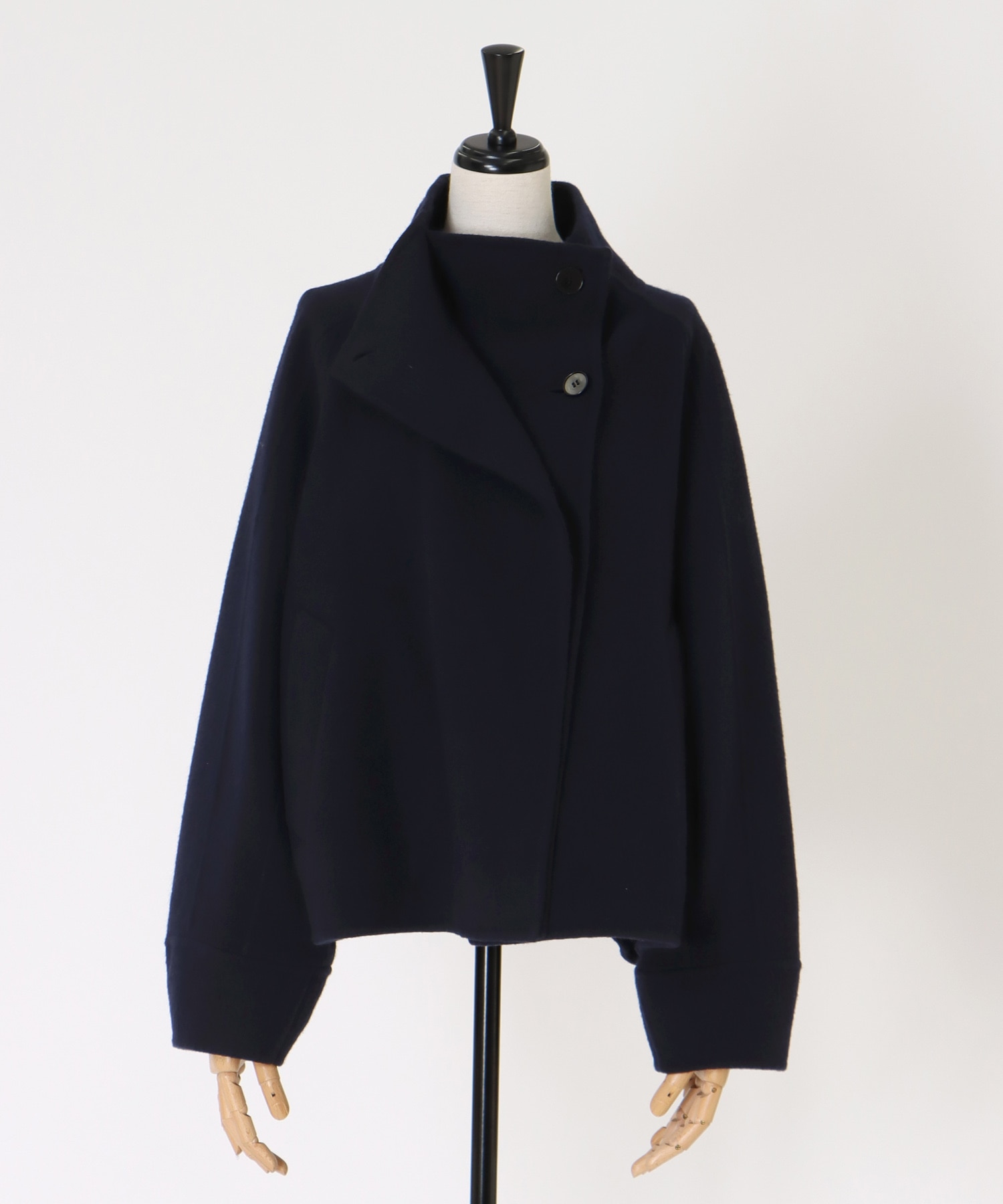 funnel neck short coat