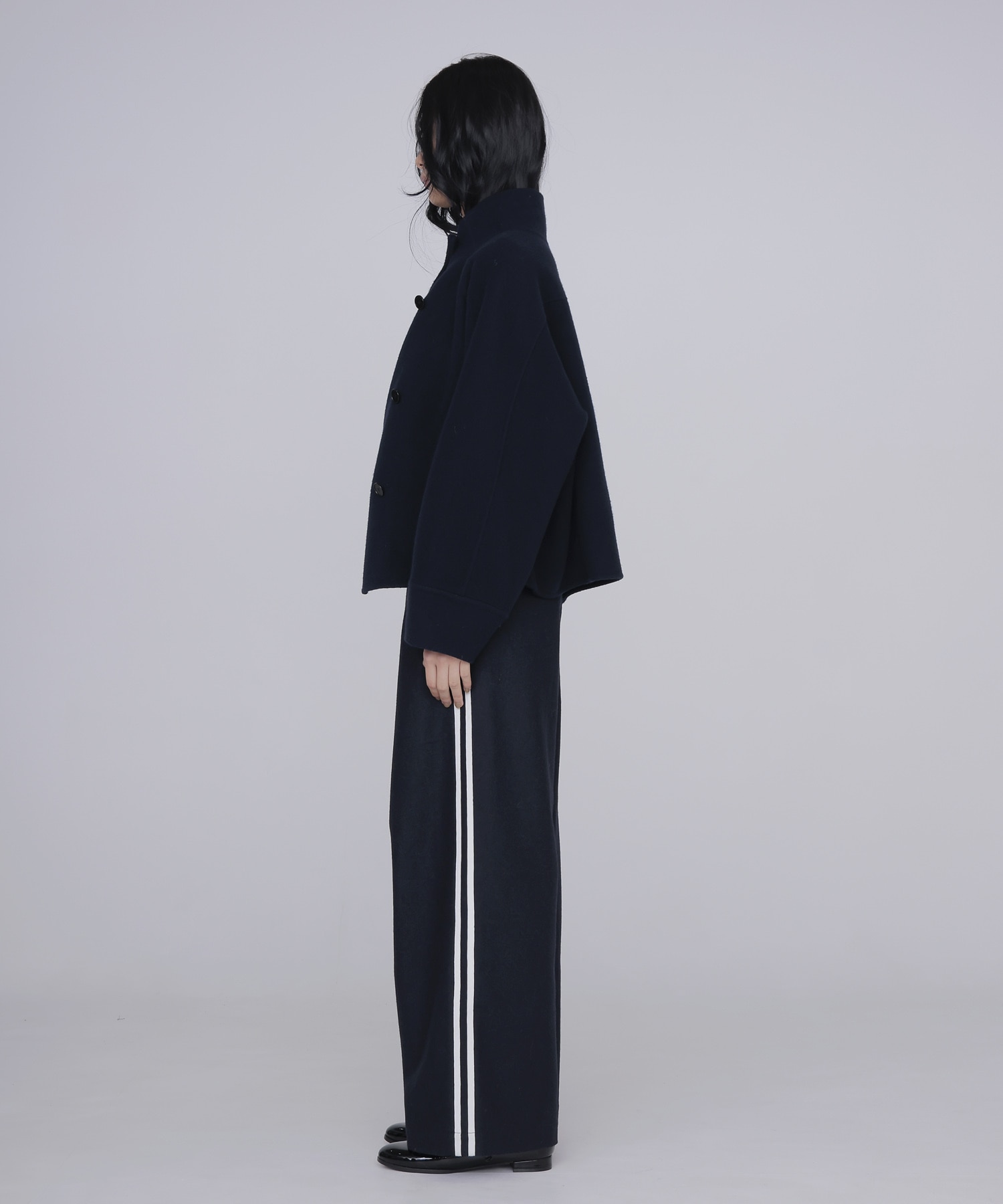 funnel neck short coat