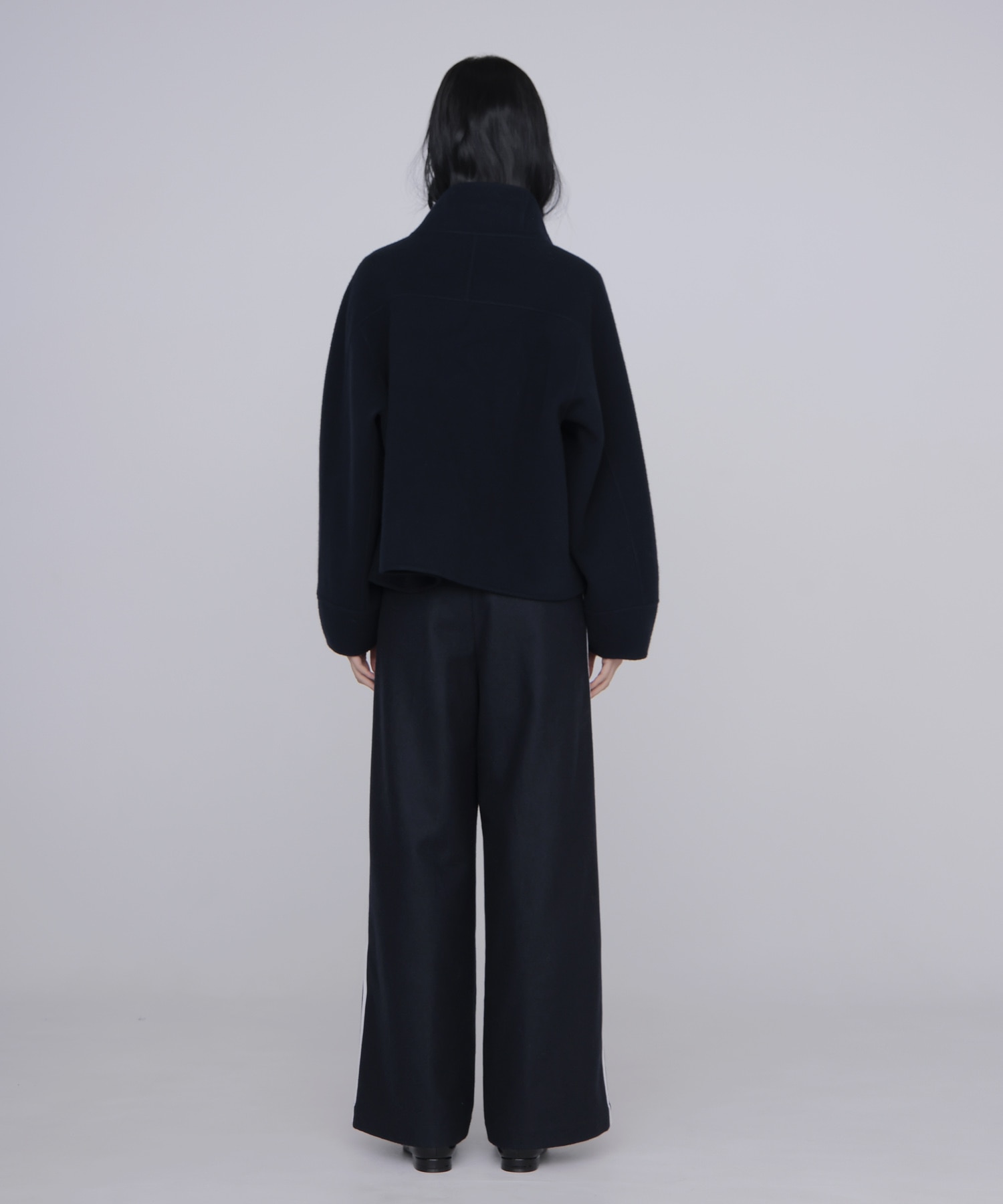 funnel neck short coat