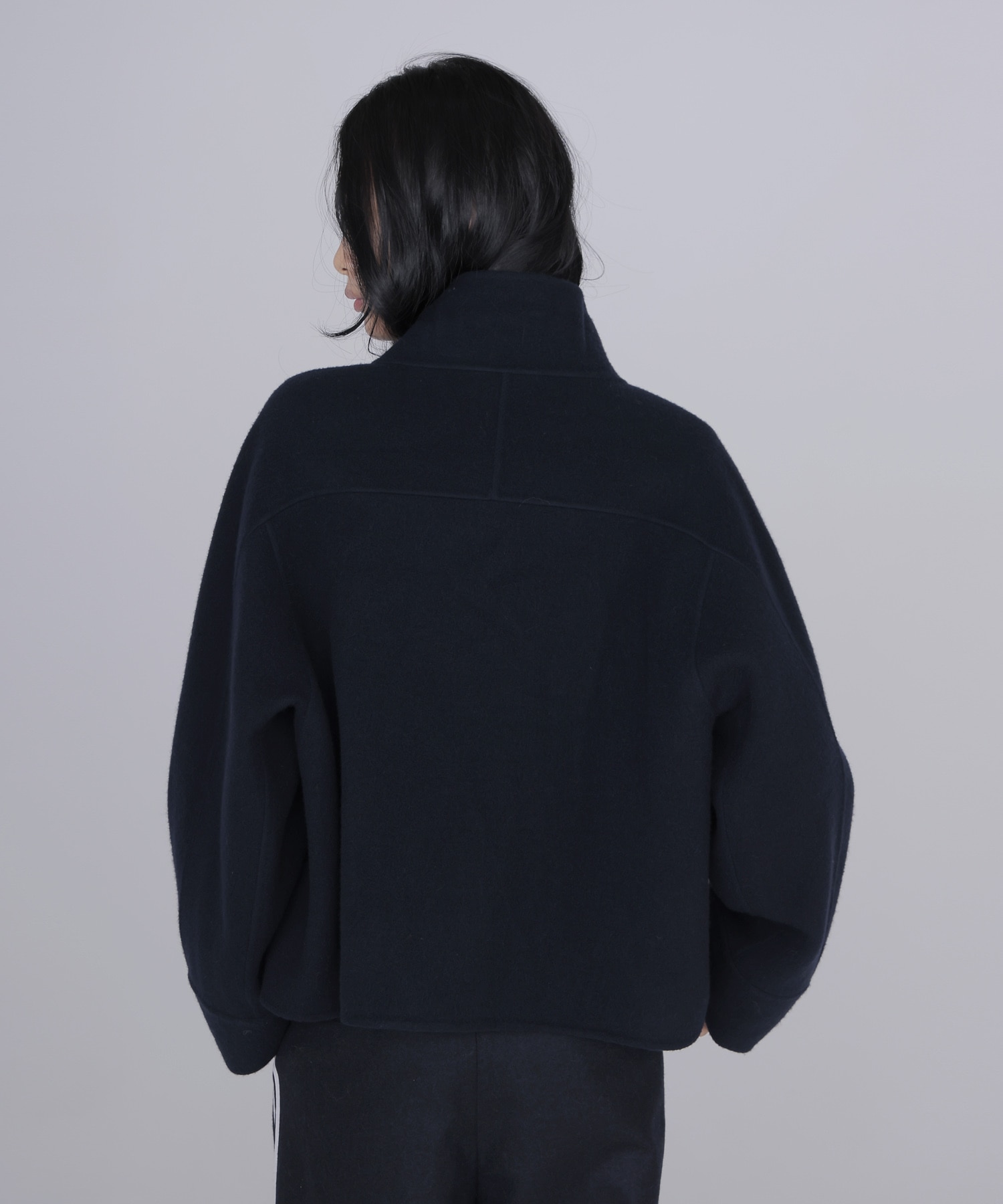 funnel neck short coat