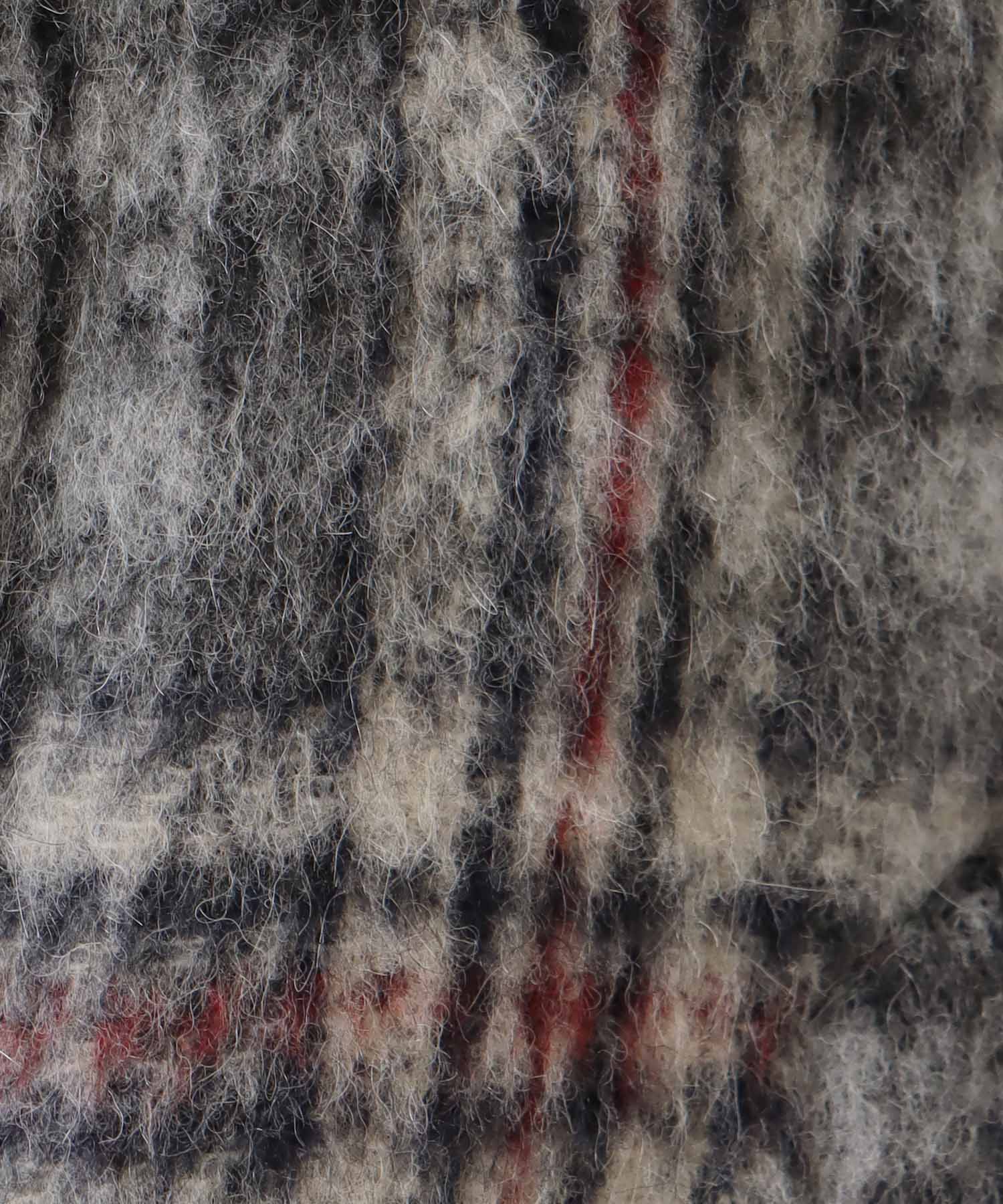 check shaggy scarf jacket