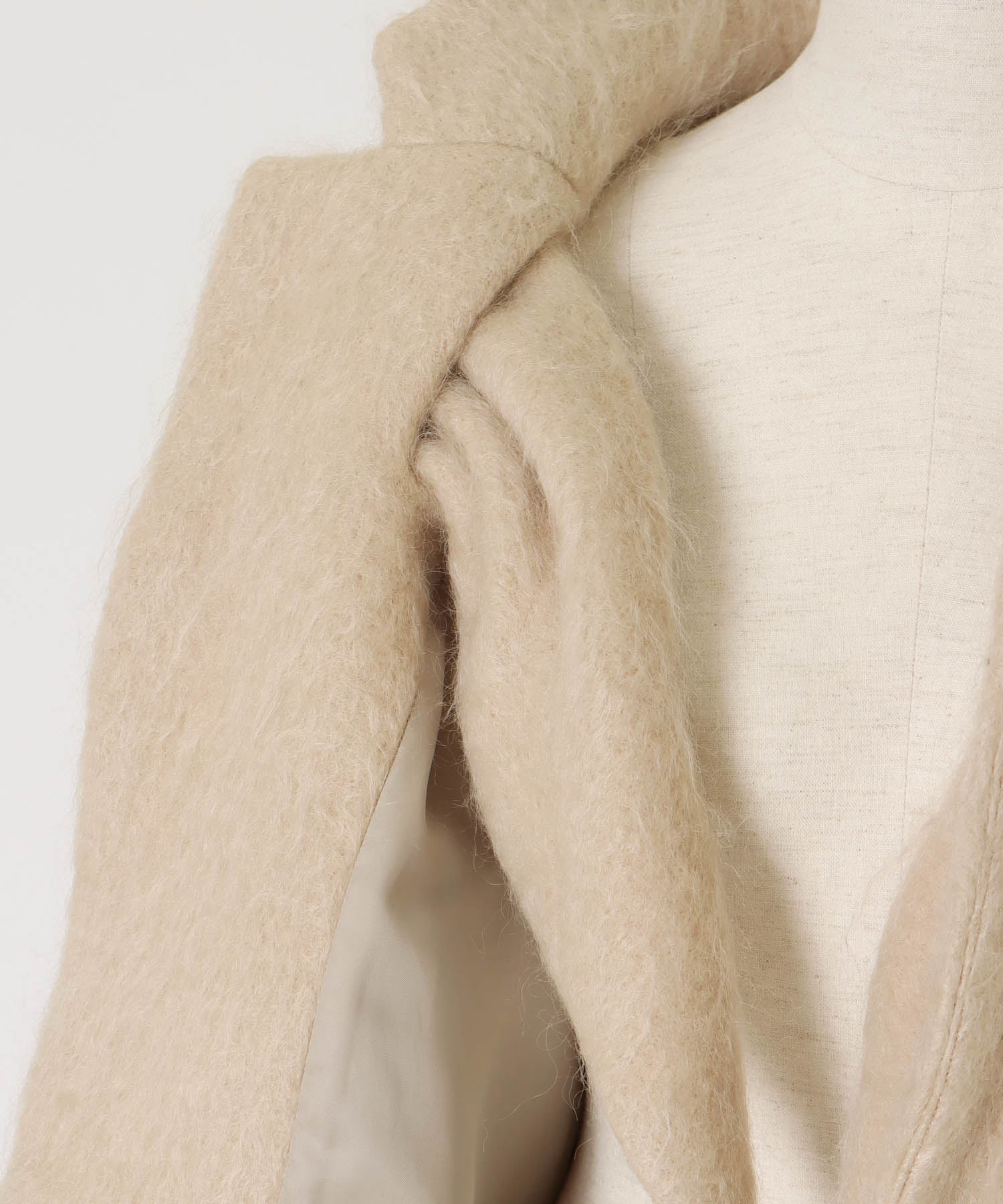mohair shaggy scarf jacket