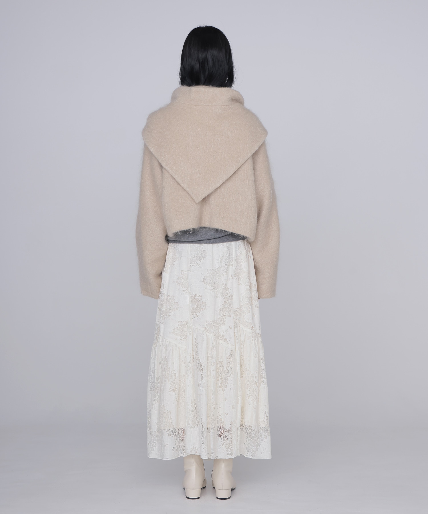 mohair shaggy scarf jacket