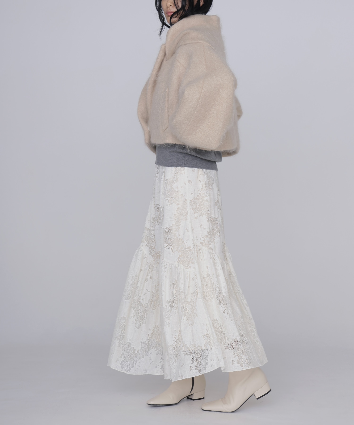 mohair shaggy scarf jacket