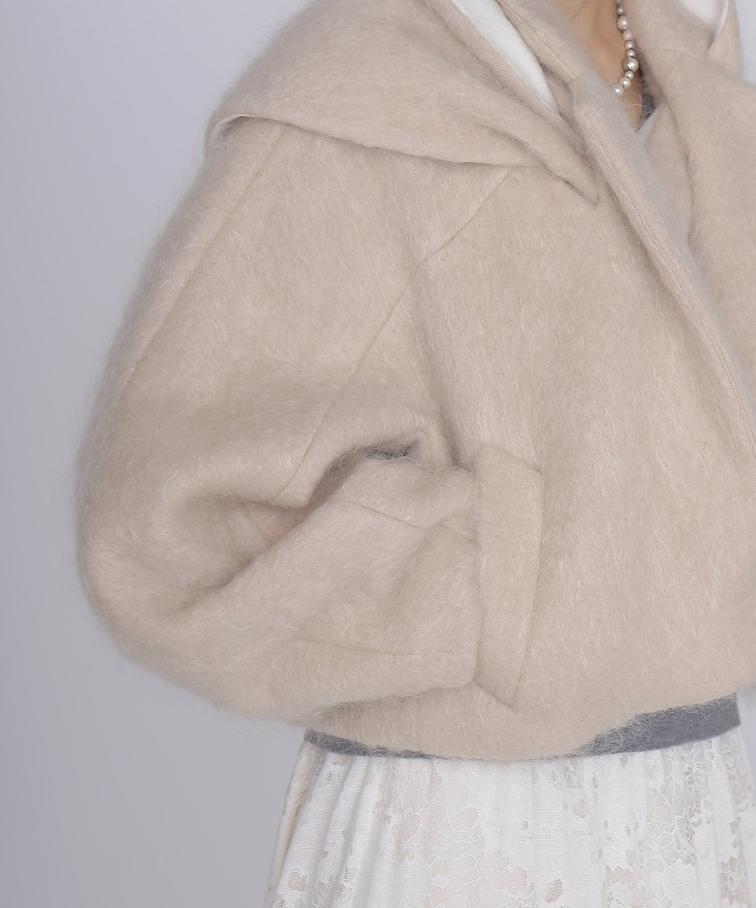 mohair shaggy scarf jacket