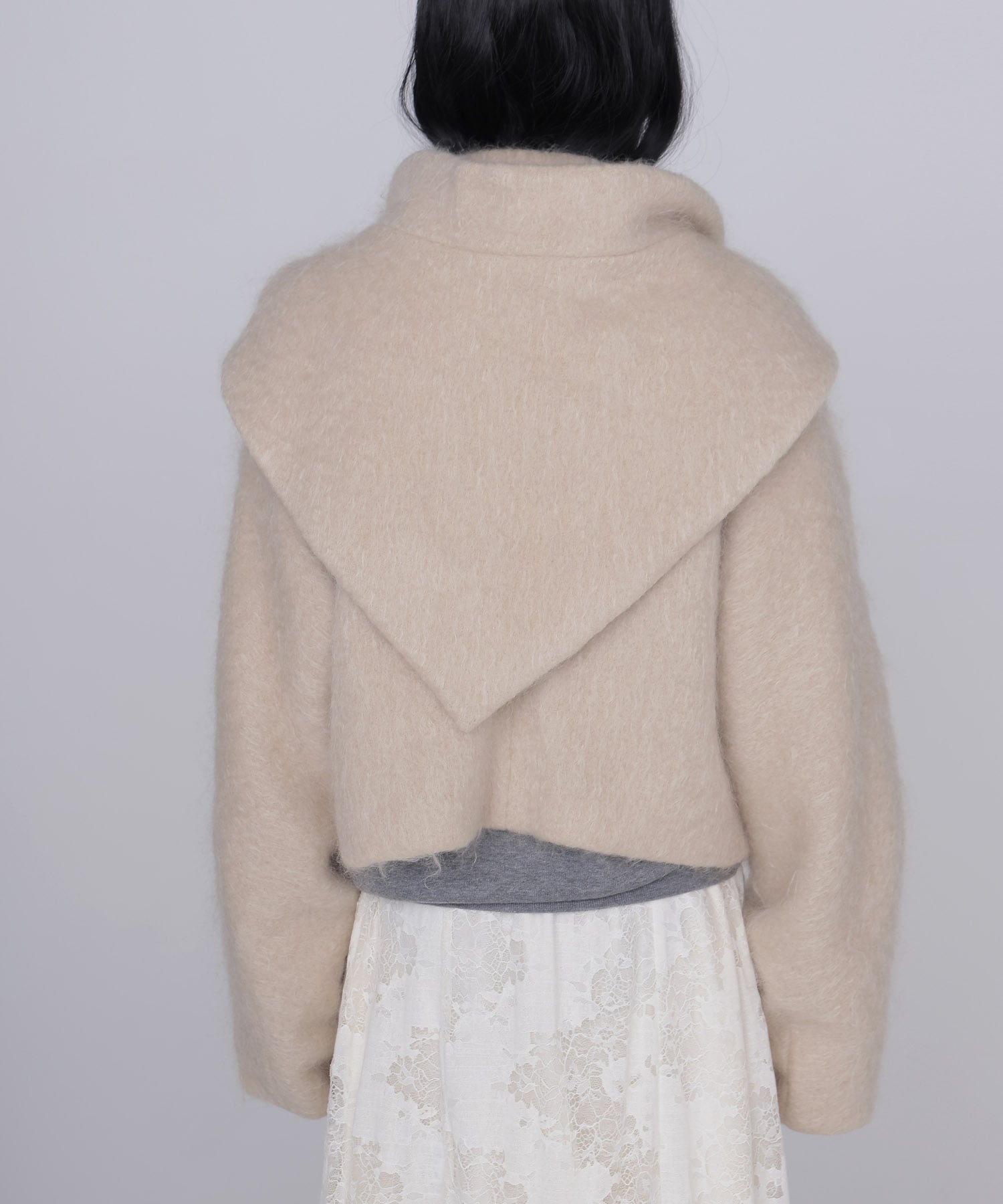 mohair shaggy scarf jacket