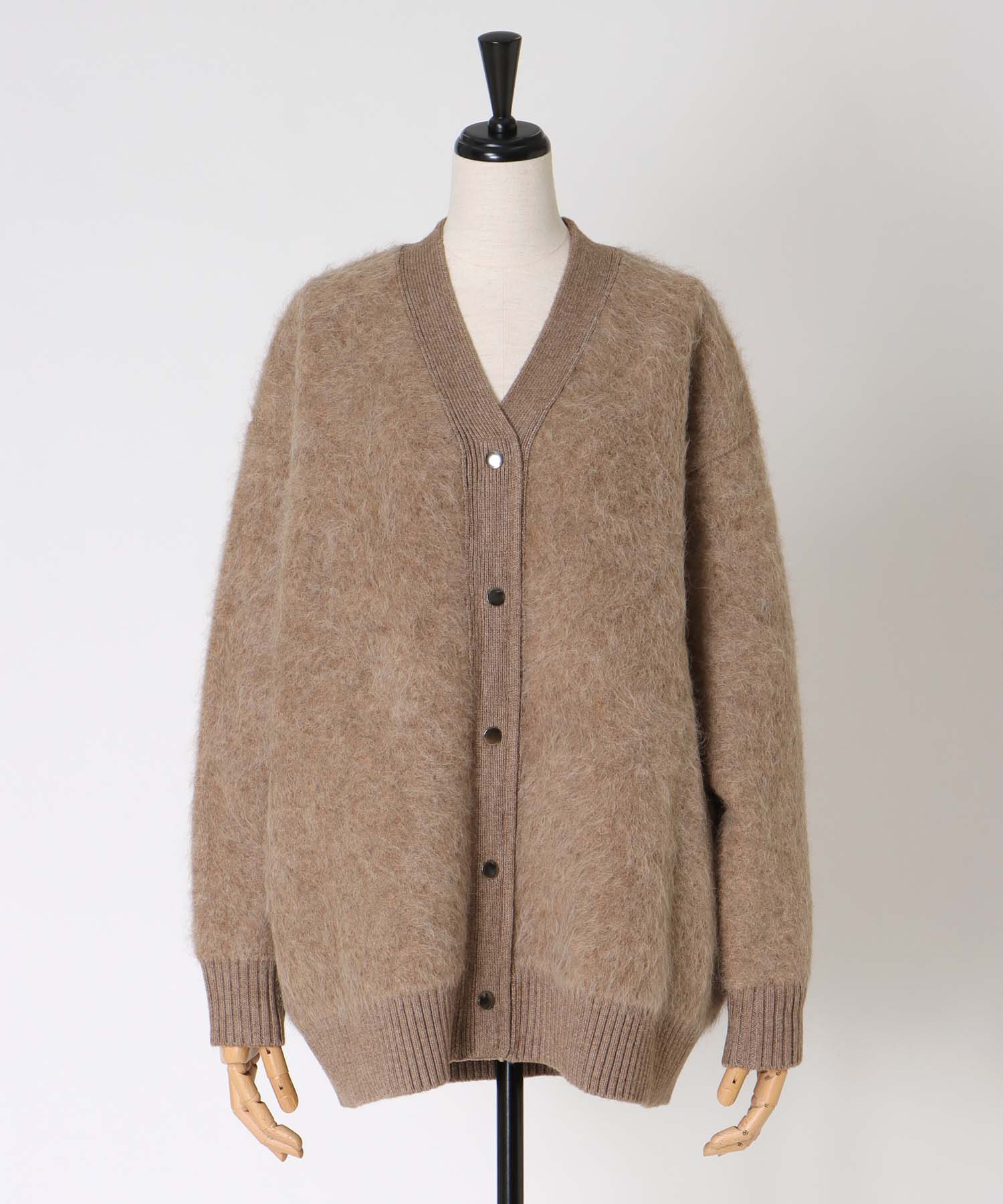 alpaca shaggy knit jacket