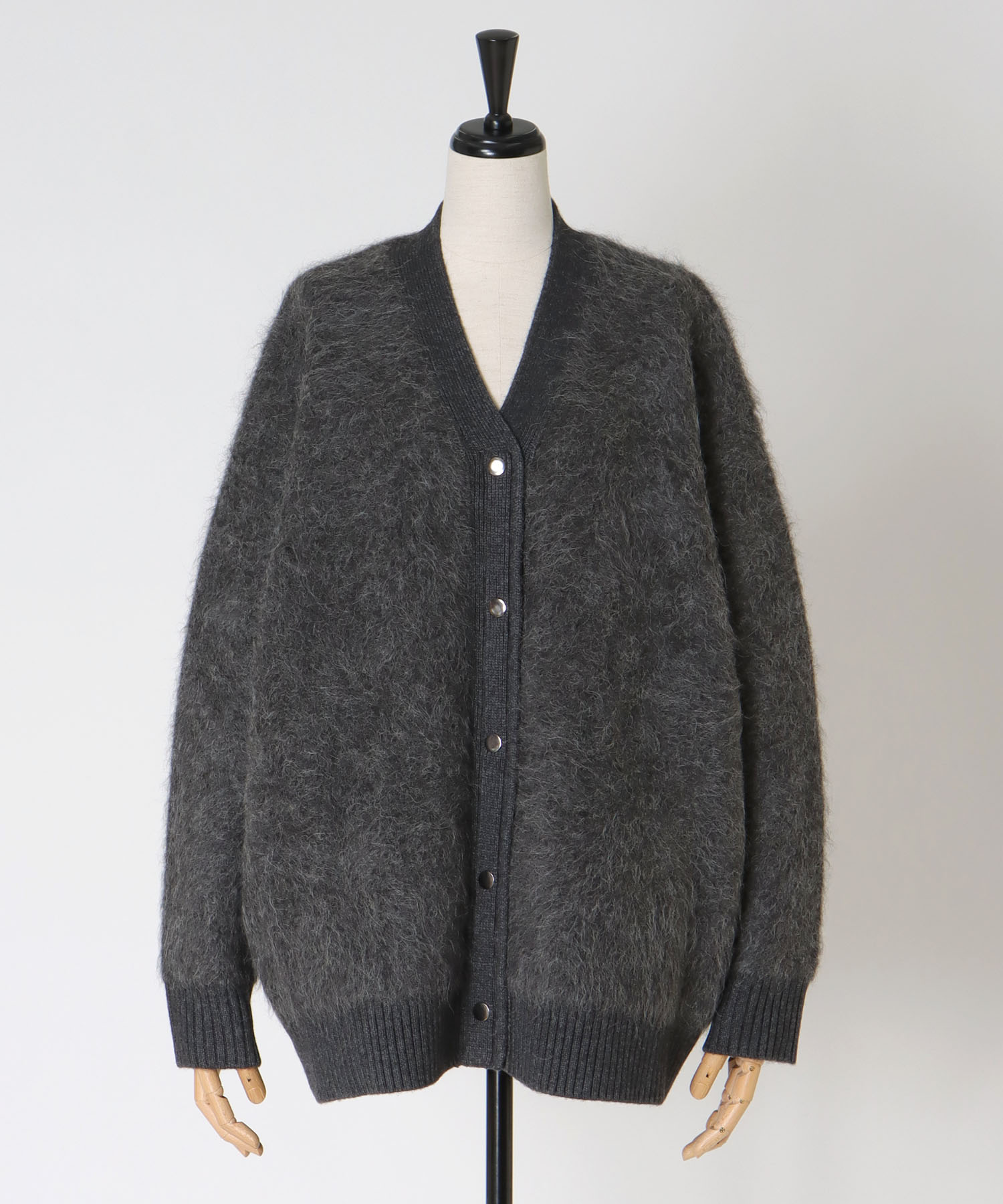alpaca shaggy knit jacket
