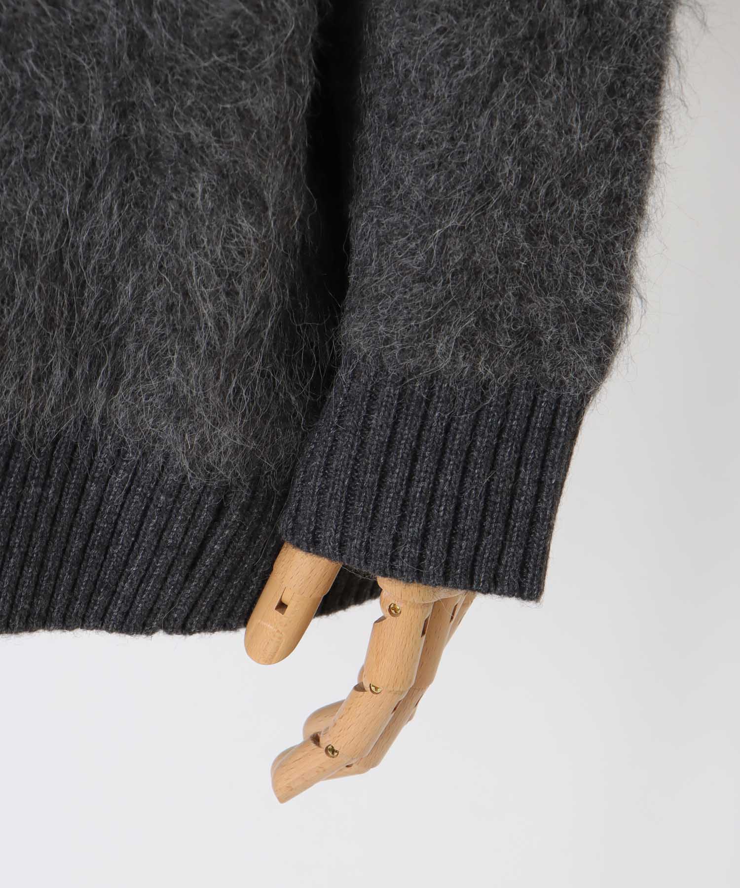 alpaca shaggy knit jacket