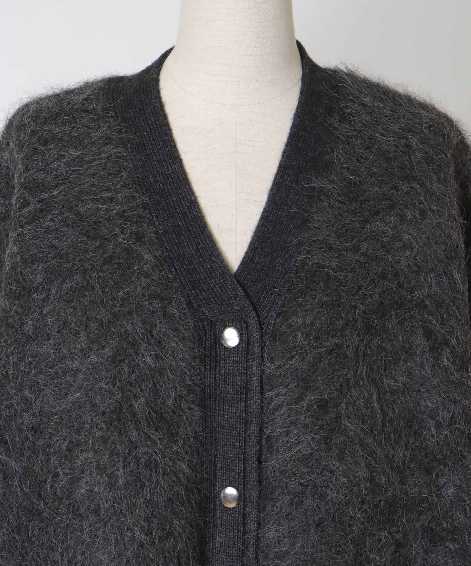 alpaca shaggy knit jacket