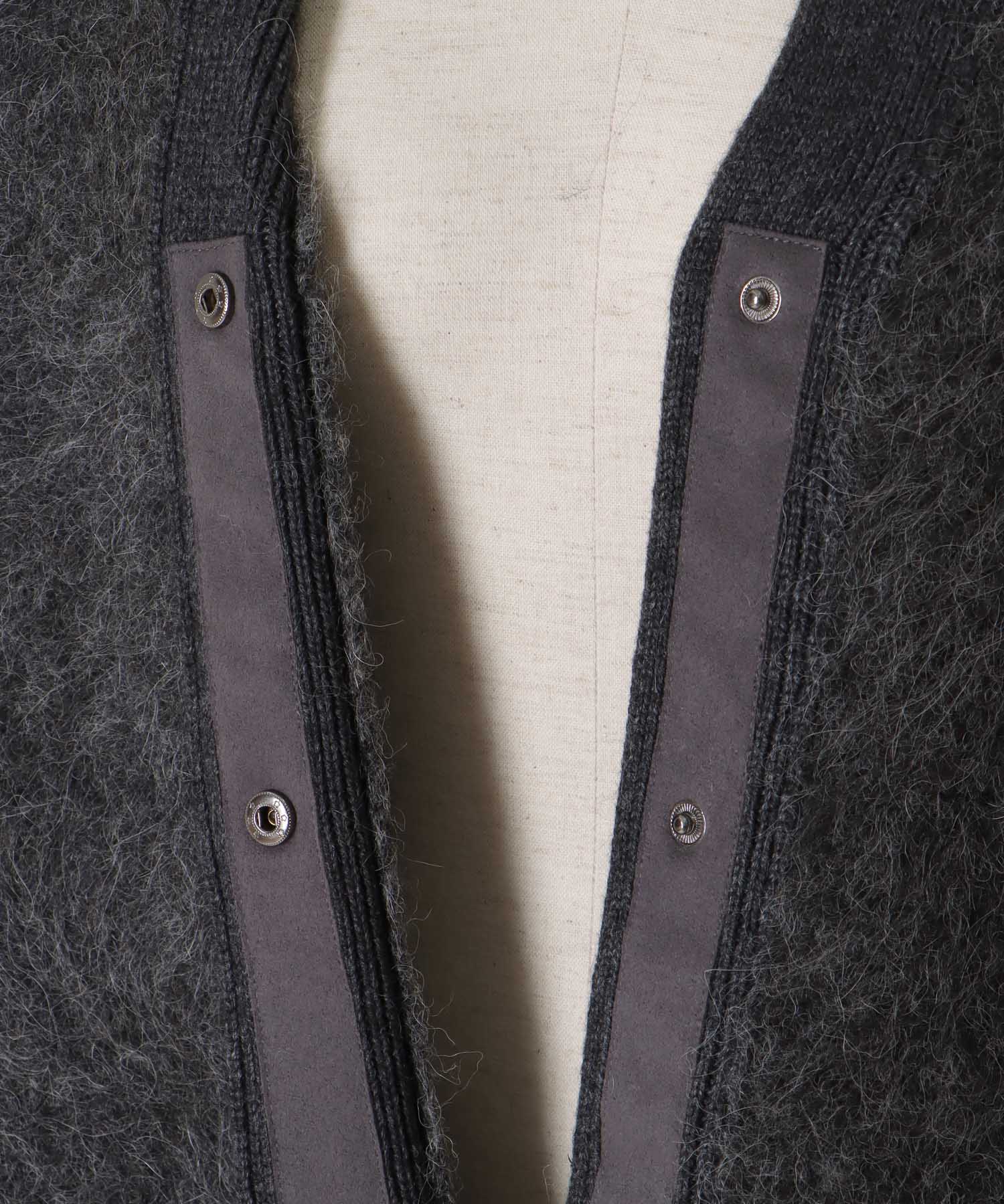 alpaca shaggy knit jacket