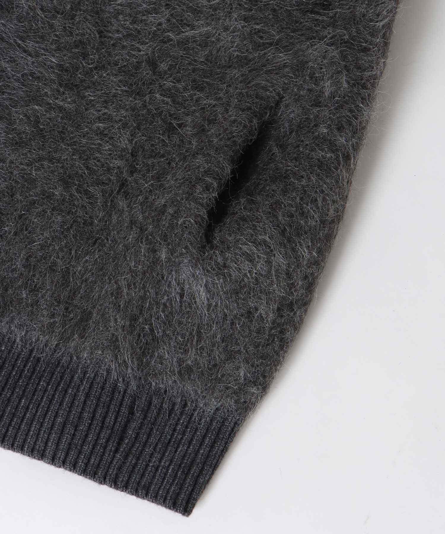 alpaca shaggy knit jacket