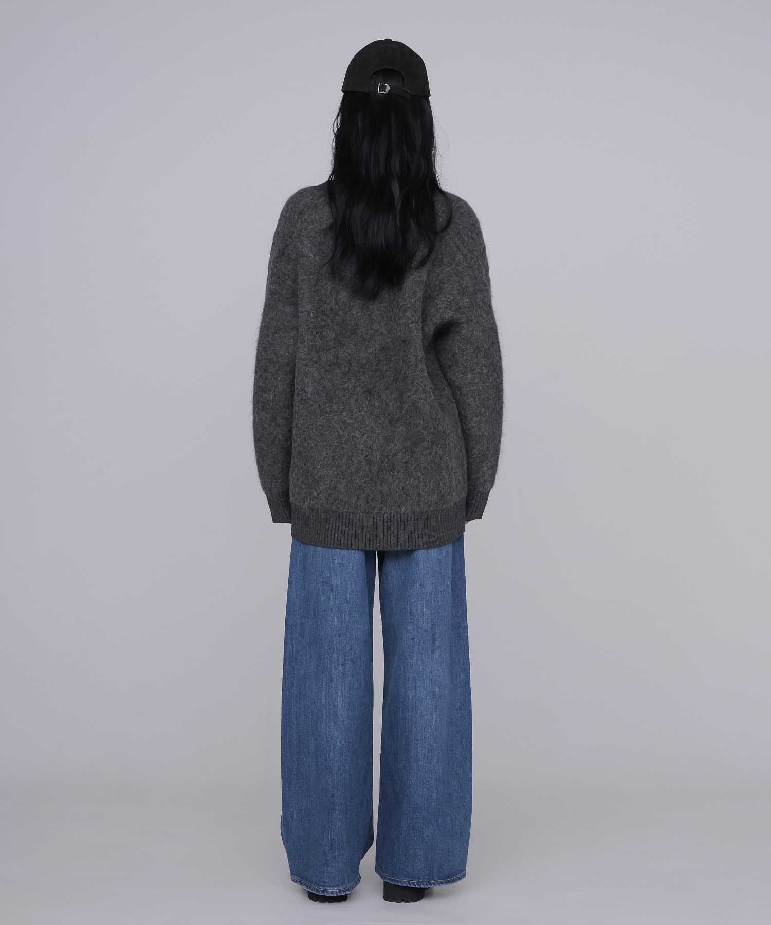alpaca shaggy knit jacket