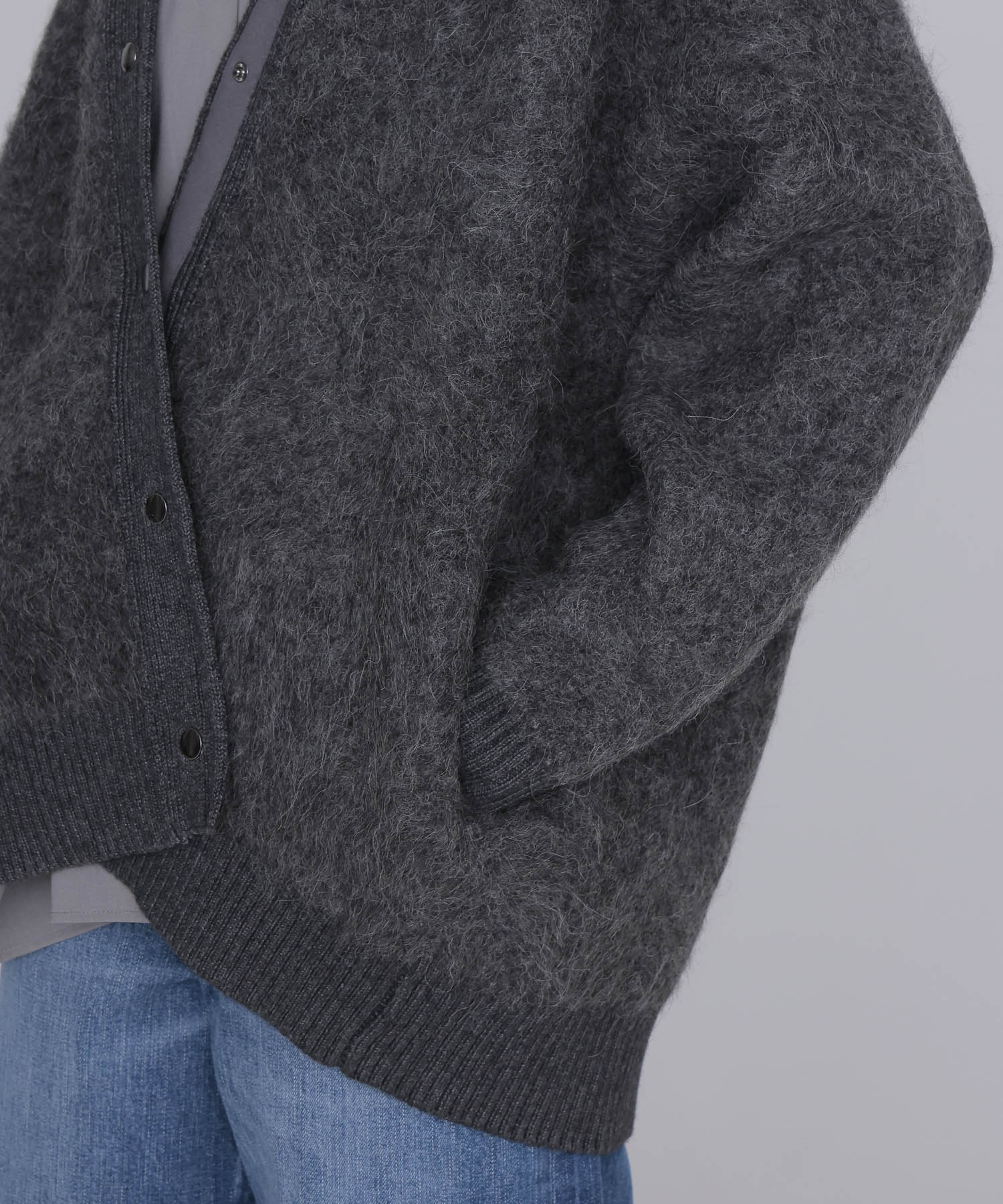 alpaca shaggy knit jacket