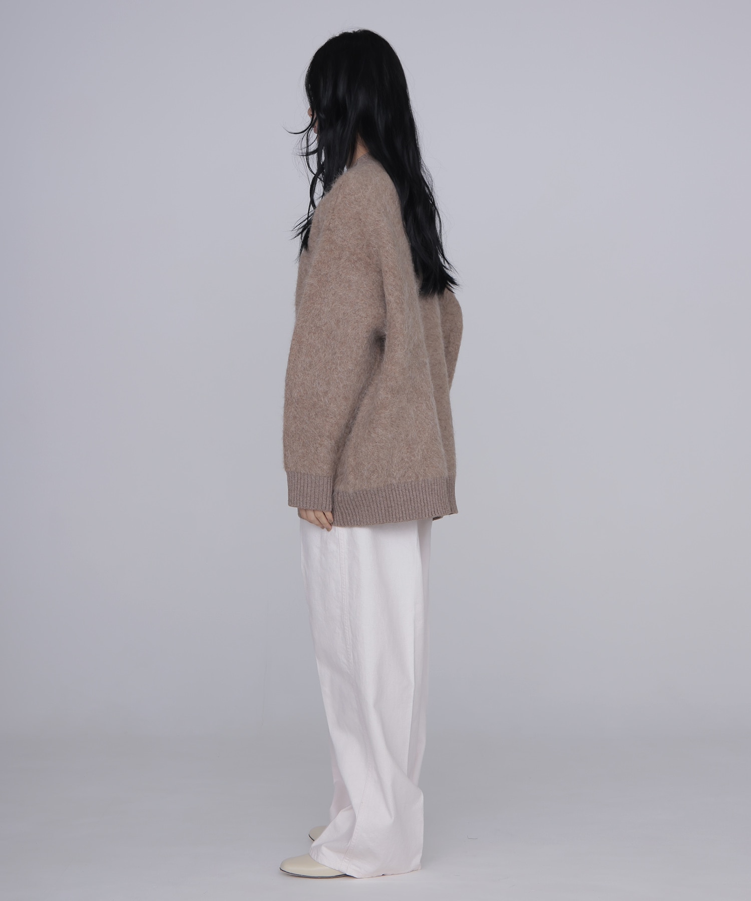 alpaca shaggy knit jacket