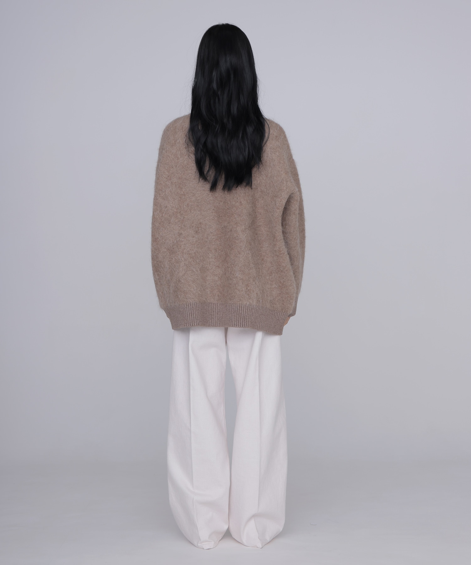 alpaca shaggy knit jacket