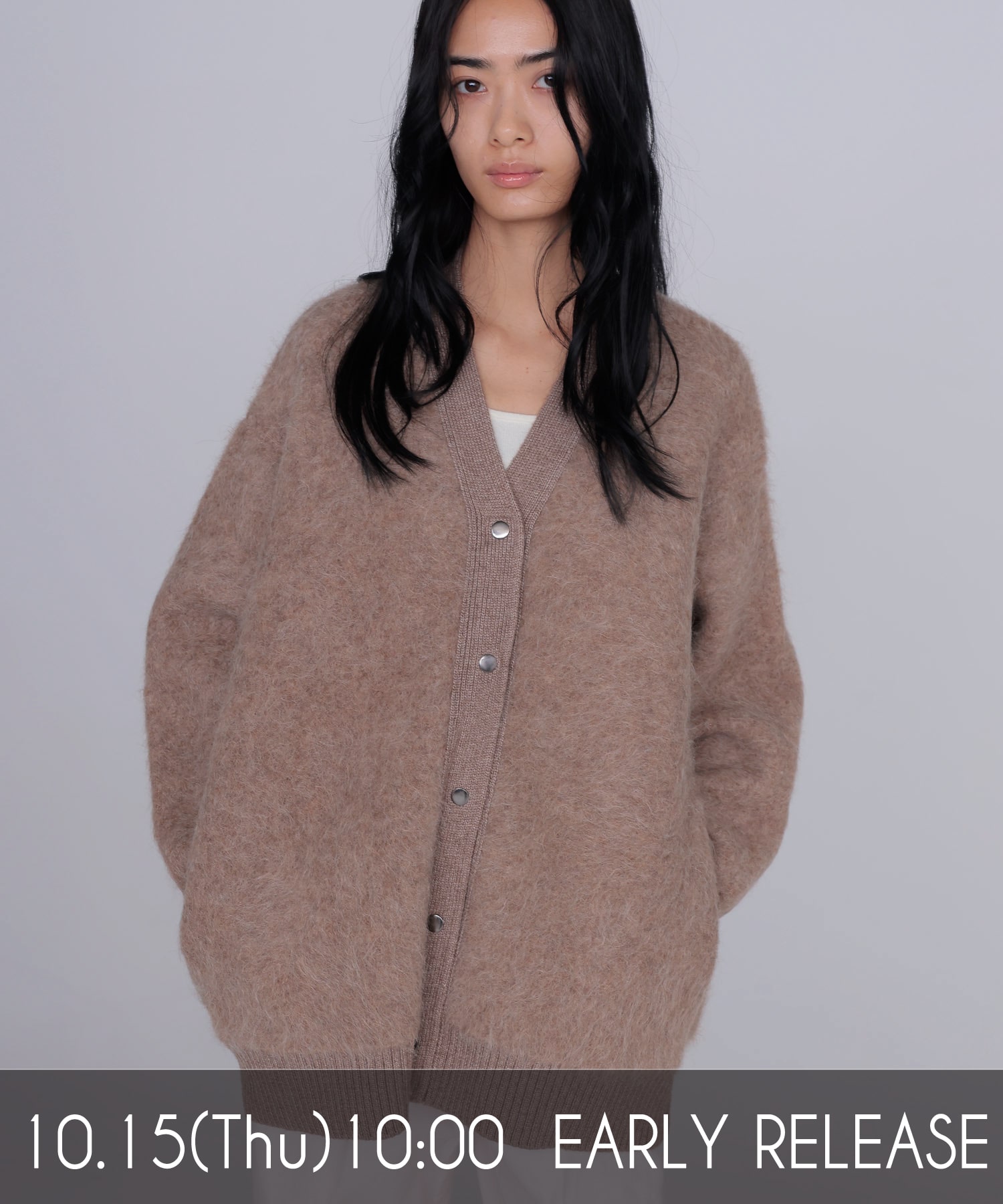 alpaca shaggy knit jacket | AND ON JIONE STORE（アンドオン）公式