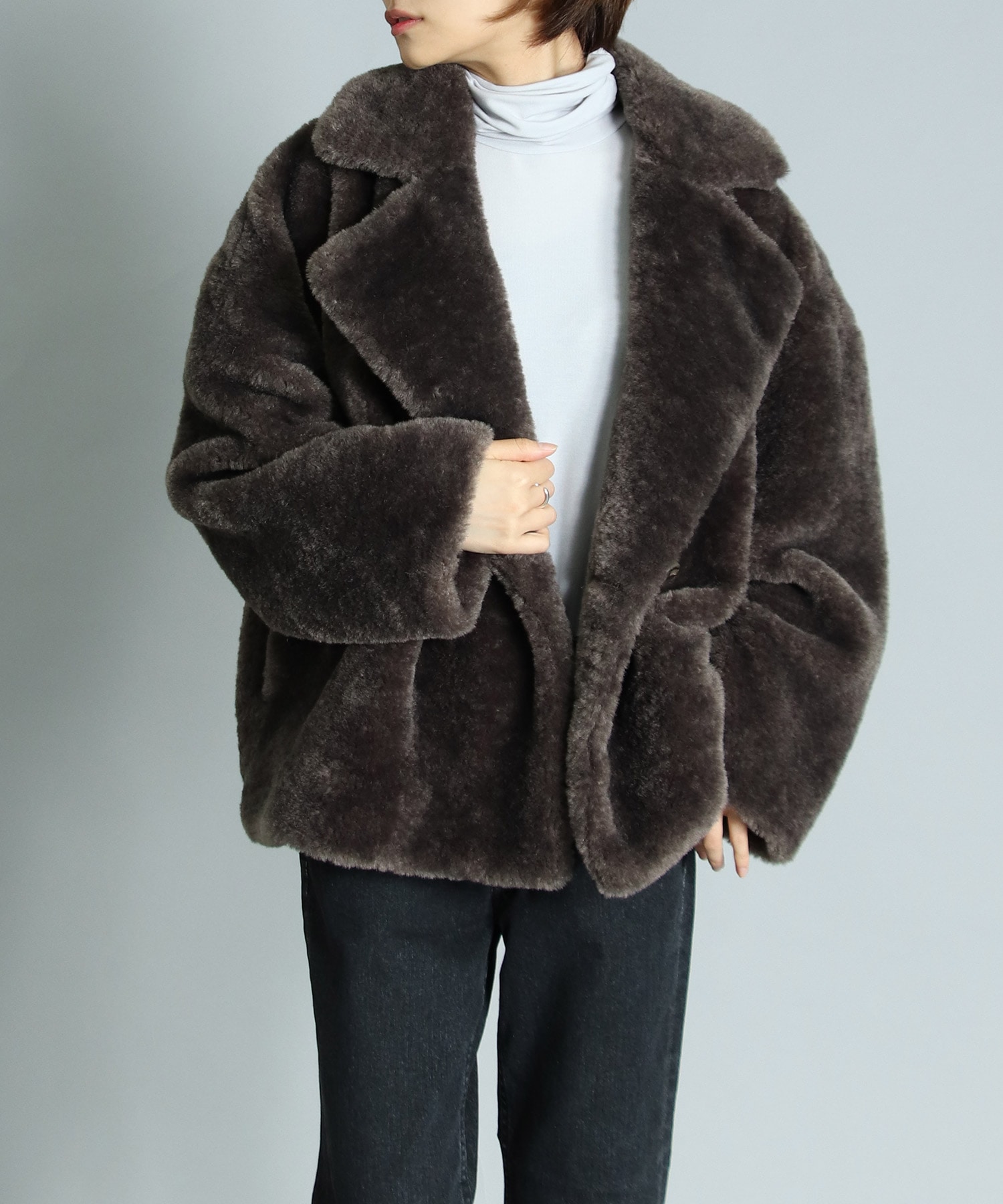 エコファーショート丈コート | AND ON JIONE STORE(アンドオン