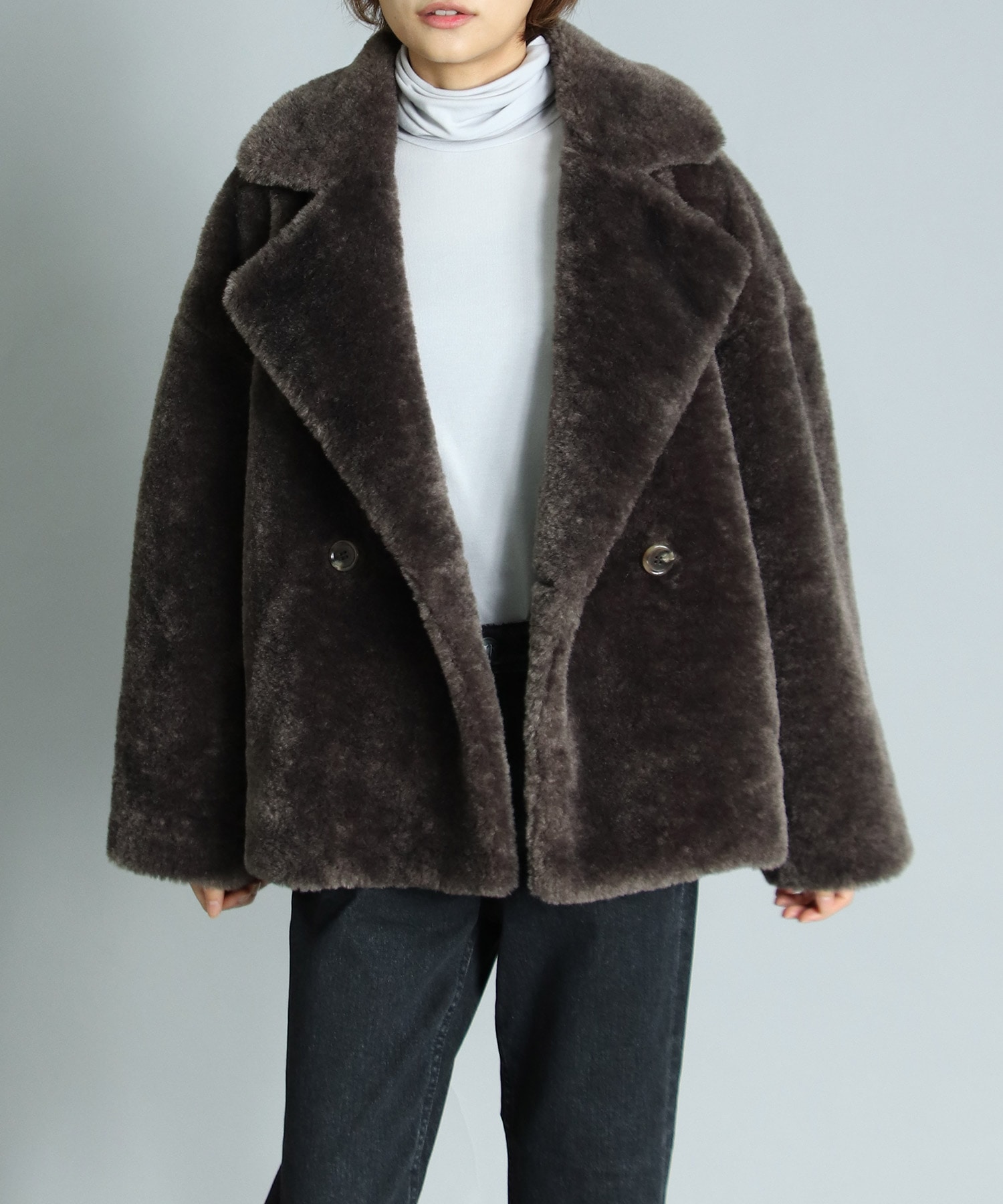 エコファーショート丈コート | AND ON JIONE STORE(アンドオン