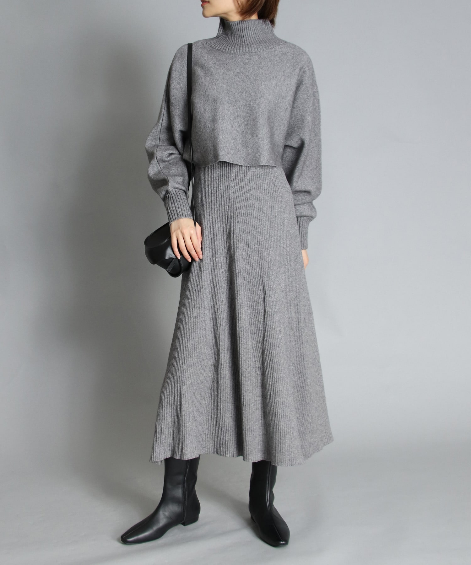 ロングワンピース×ハイネックショート丈ニットセット | ＆ON JIONE STORE（アンドオン）ジオン商事公式オンラインストア
