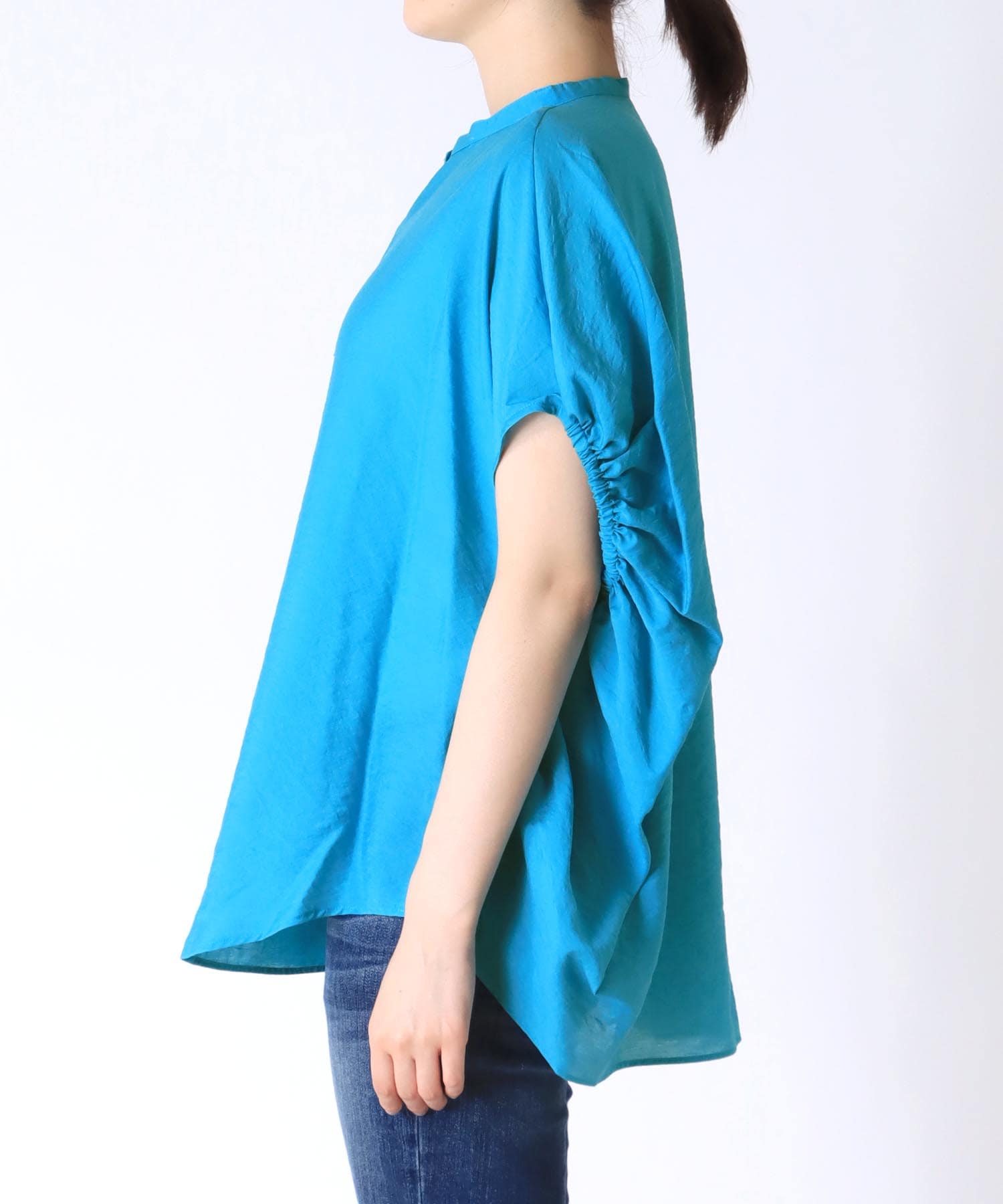 リネン混ポンチョシアーブラウス | AND ON JIONE STORE（アンドオン 