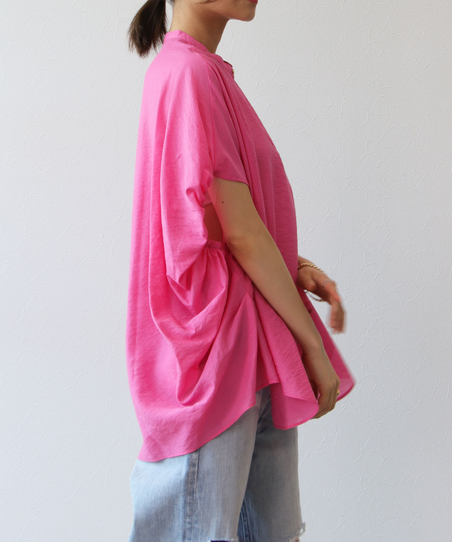 リネン混ポンチョシアーブラウス | AND ON JIONE STORE（アンドオン 