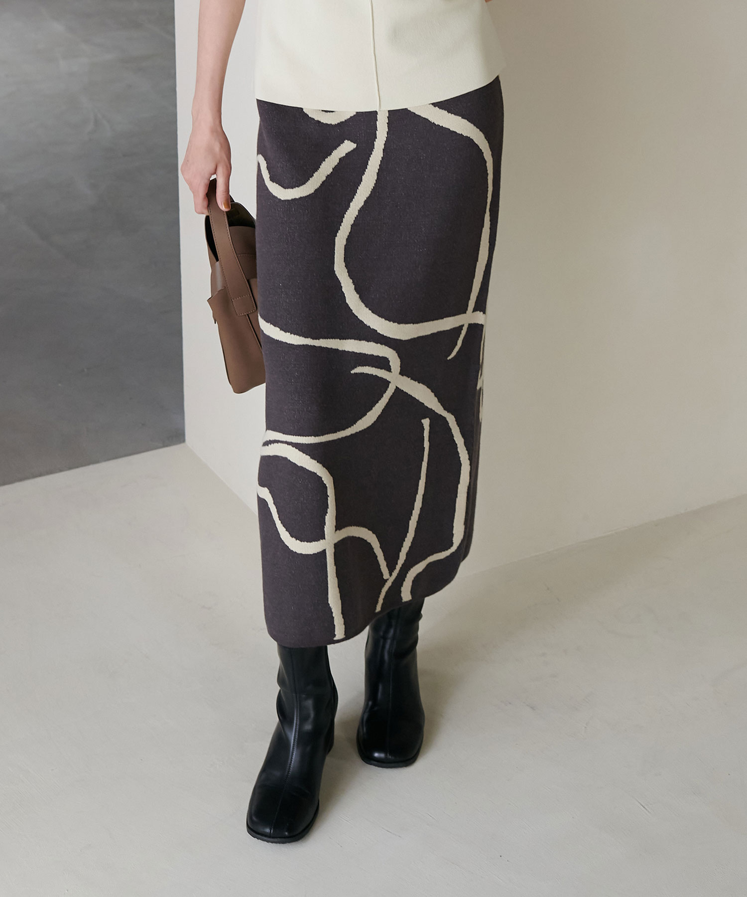 ニュアンスジャガードニットタイトスカート | AND ON JIONE STORE  