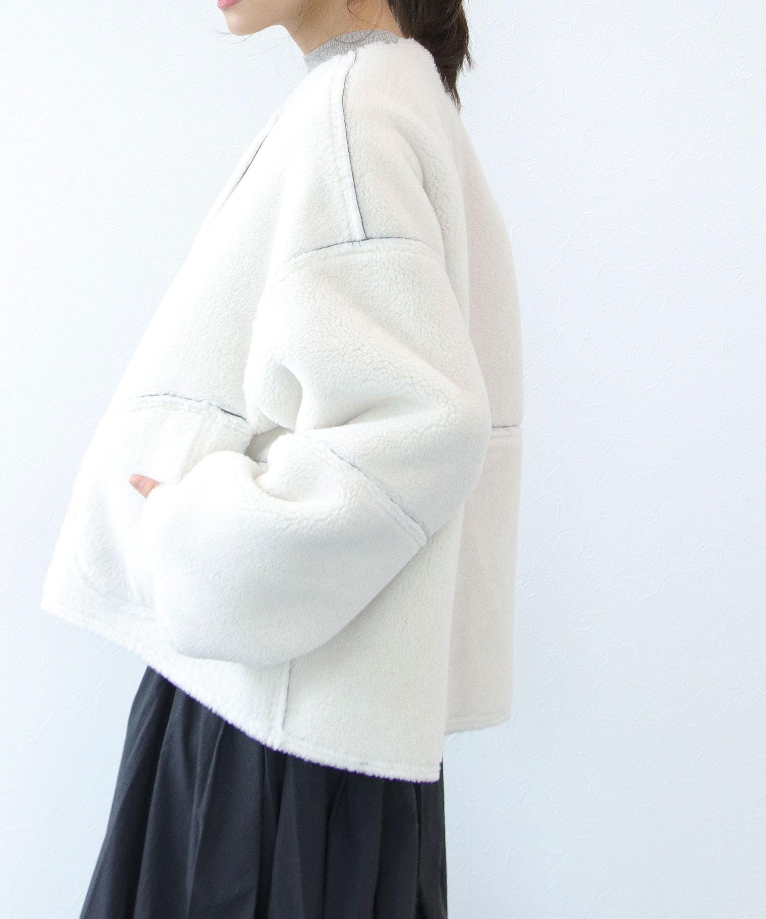 【リバーシブル】ボアパイピングショートコート