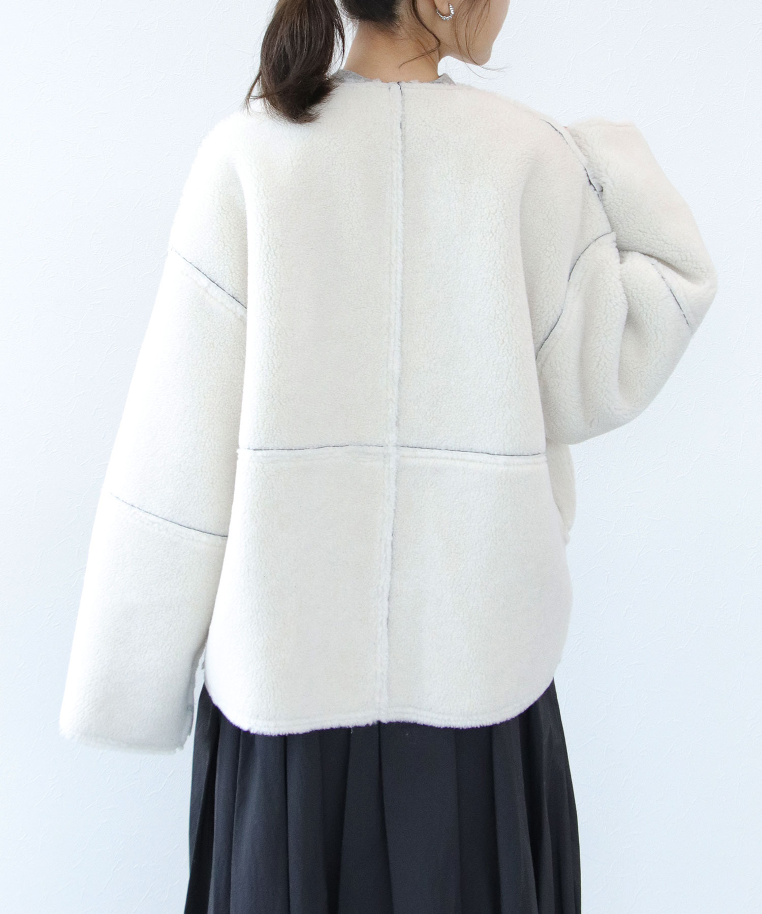 【リバーシブル】ボアパイピングショートコート