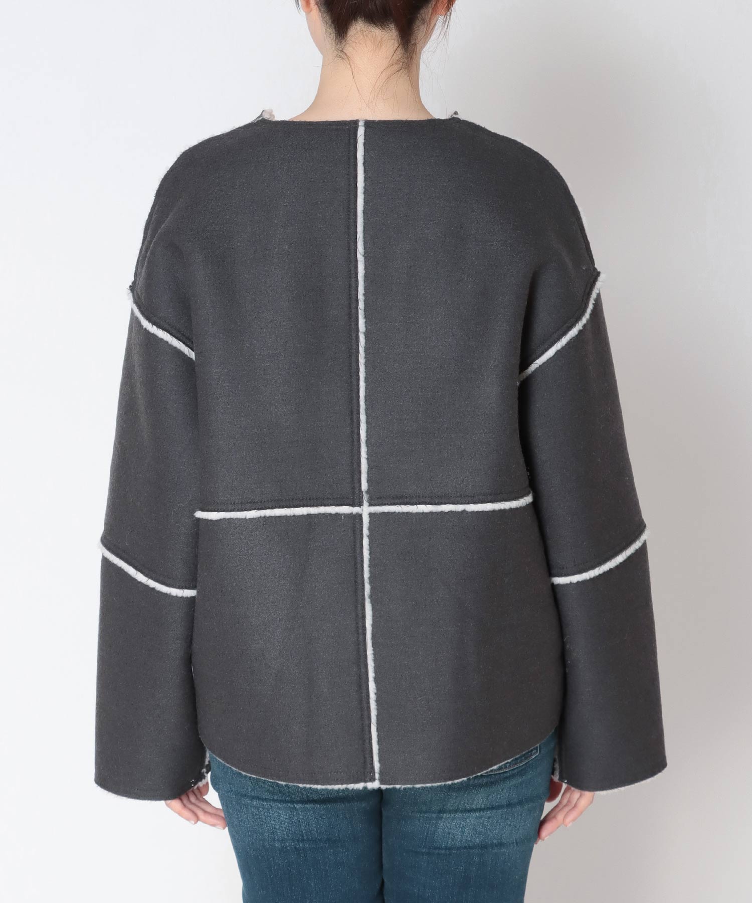【リバーシブル】ボアパイピングショートコート