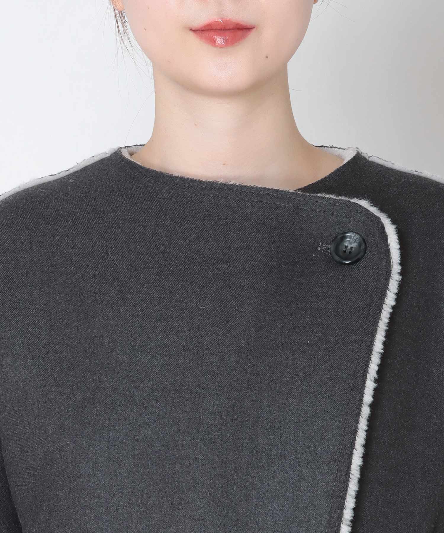 【リバーシブル】ボアパイピングショートコート
