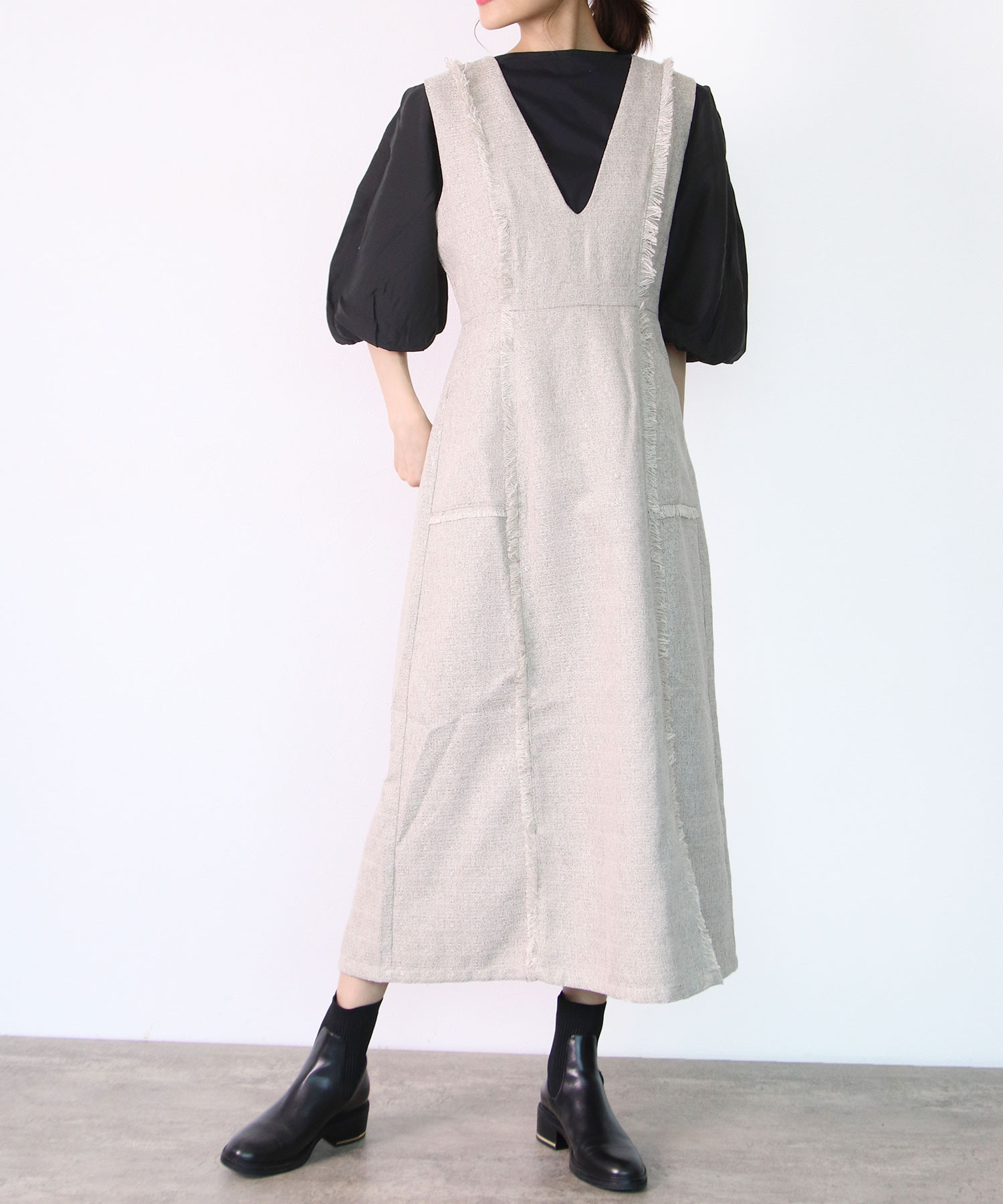 ツイードフリンジワンピース | AND ON JIONE STORE（アンドオン 