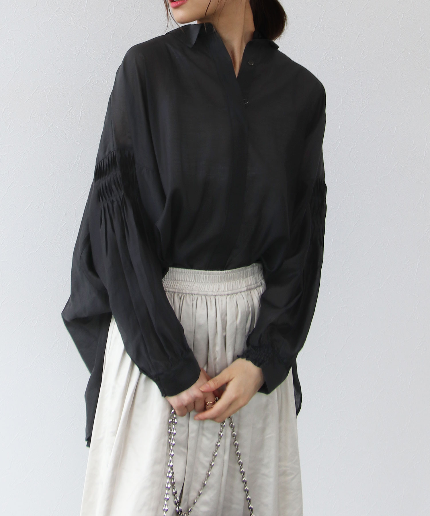 シアーピンタックドルマンシャツブラウス | AND ON JIONE STORE 