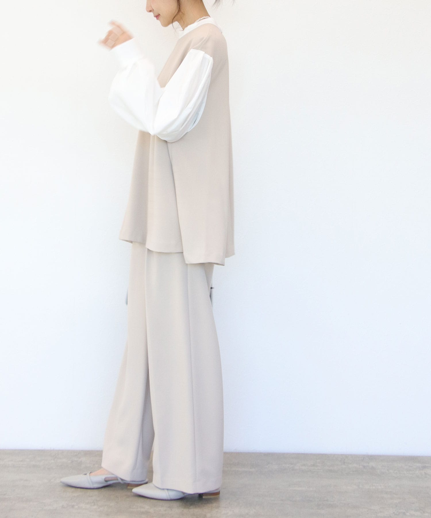 【CHIGNON/シニヨン】ダブルクロスワイドパンツ