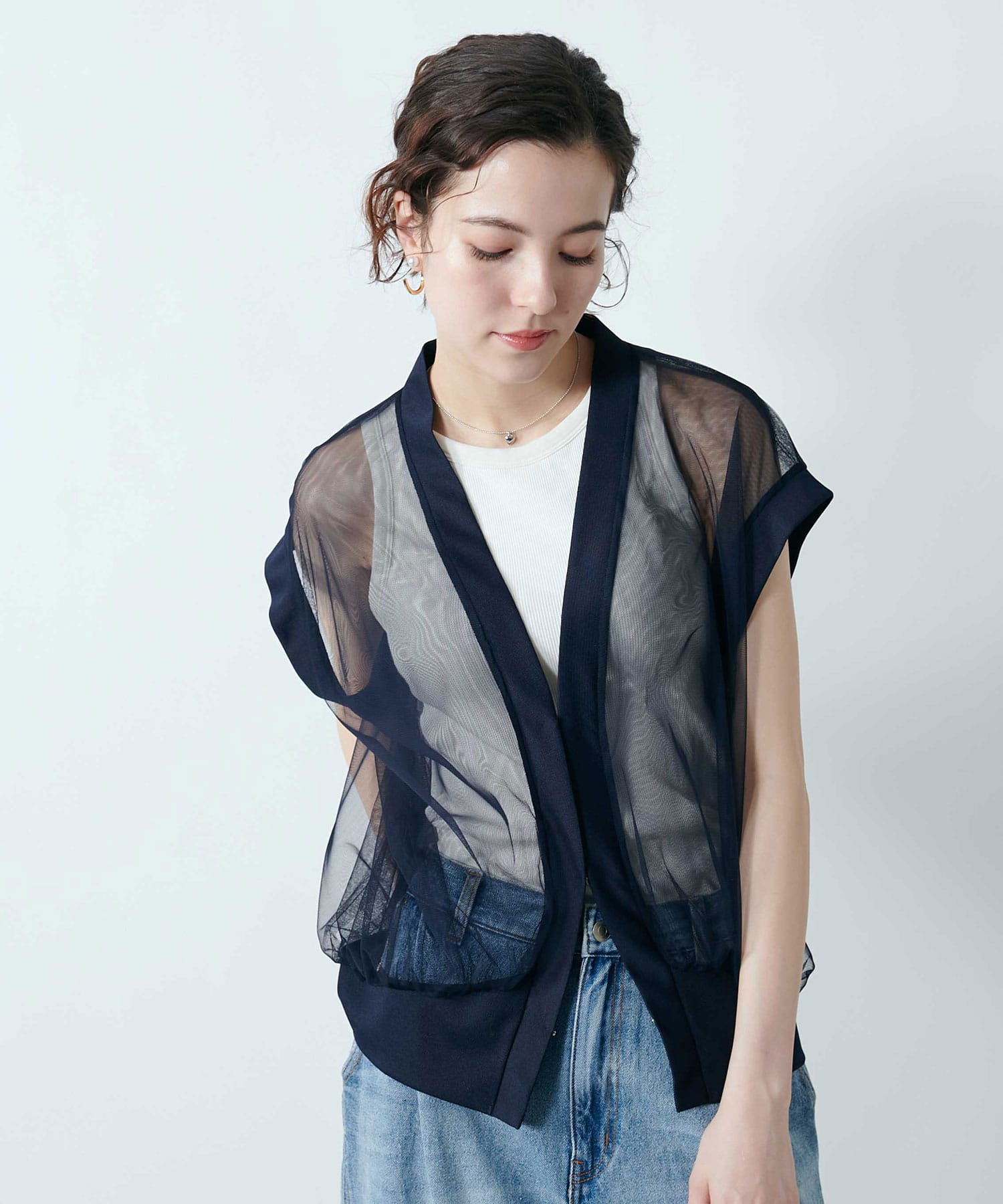 Vネックチュールベスト | AND ON JIONE STORE（アンドオン）ジオン商事 