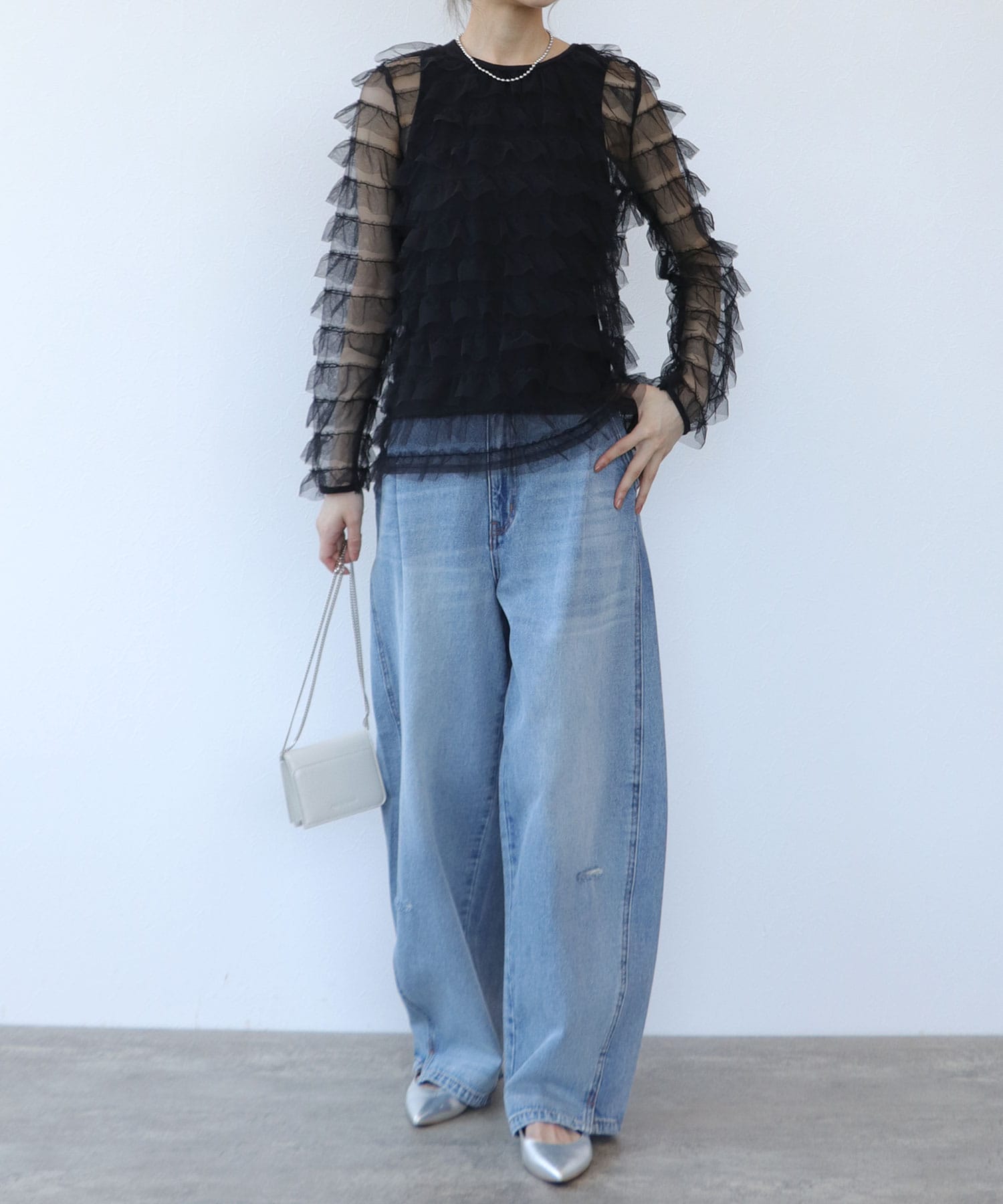 チュールフリルブラウス | AND ON JIONE STORE(アンドオン チュールフリルブラウス | AND ON JIONE STORE(アンドオン
