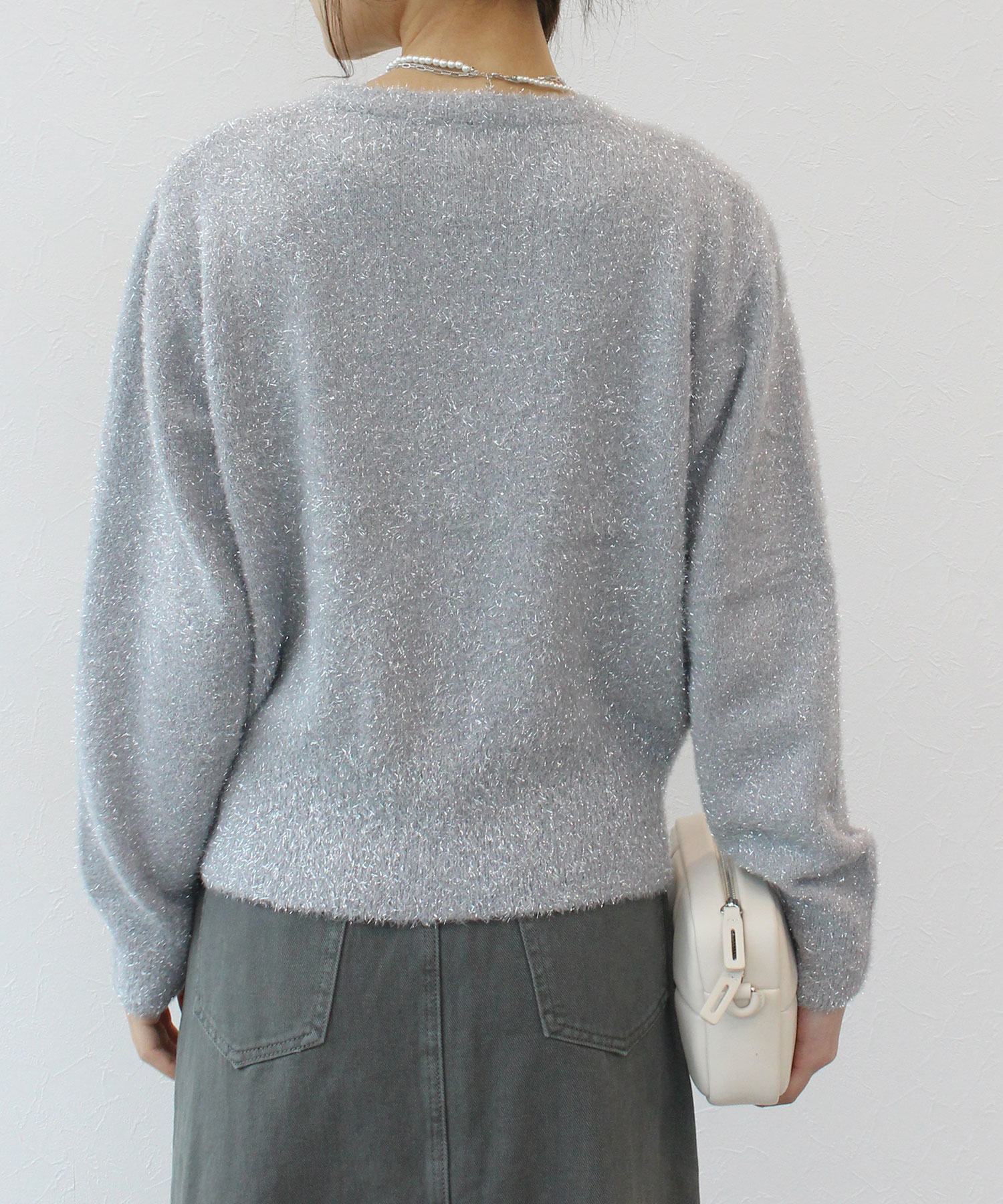 ラメフェザーニットカーディガン | AND ON JIONE STORE ラメフェザーニットカーディガン | AND ON JIONE STORE