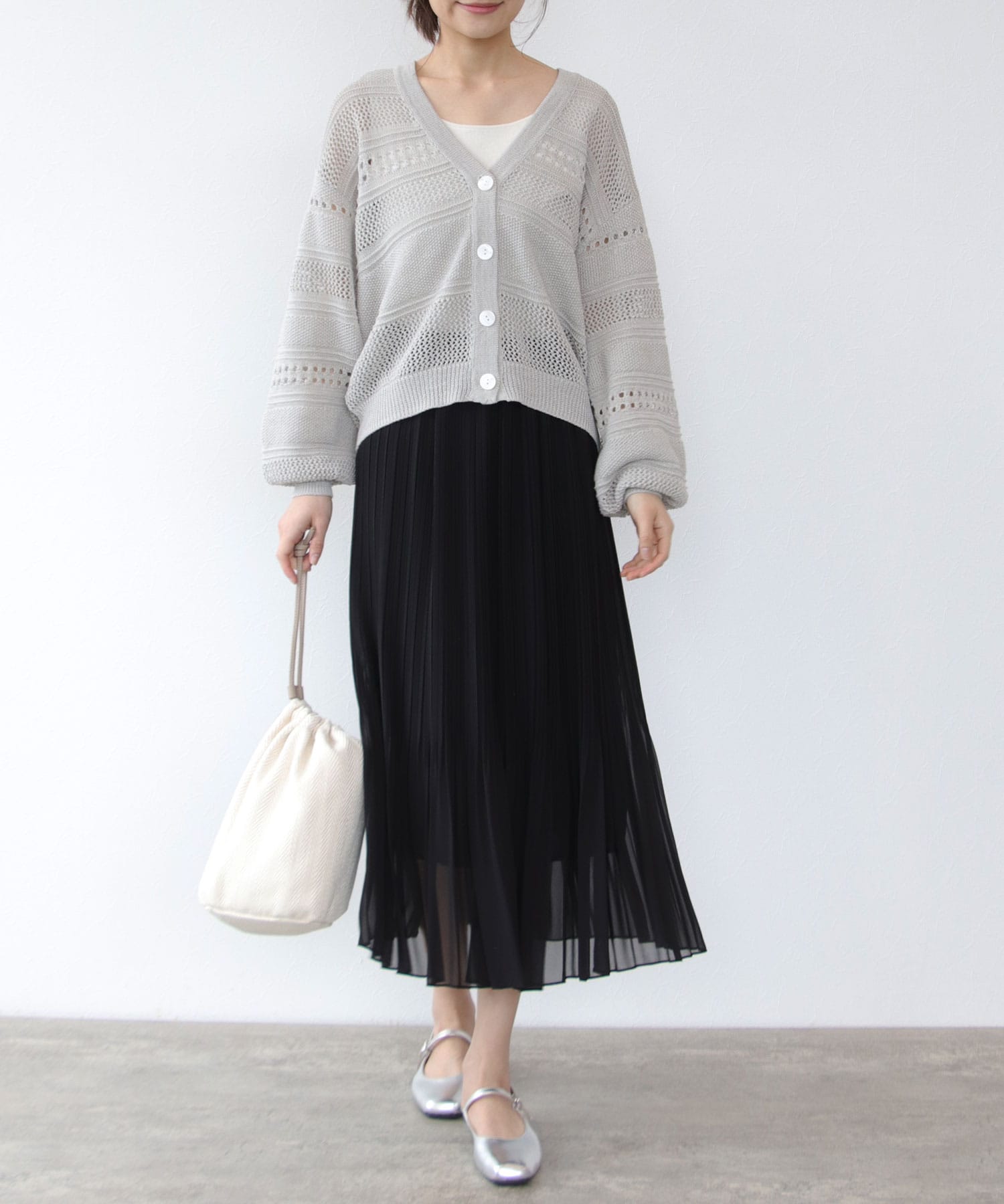 ギマメッシュ長袖カーディガン | AND ON JIONE STORE（アンドオン 