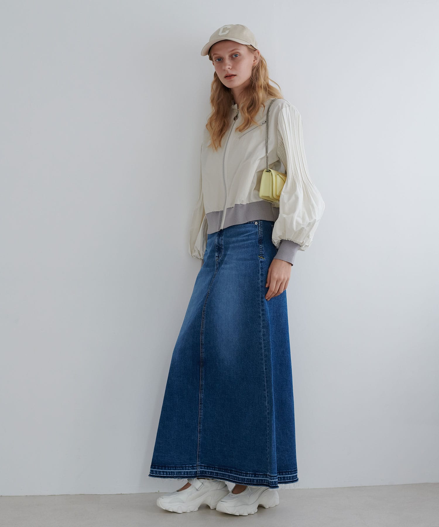 yanuk/ヤヌーク】 マキシAラインデニムスカート | AND ON JIONE STORE  