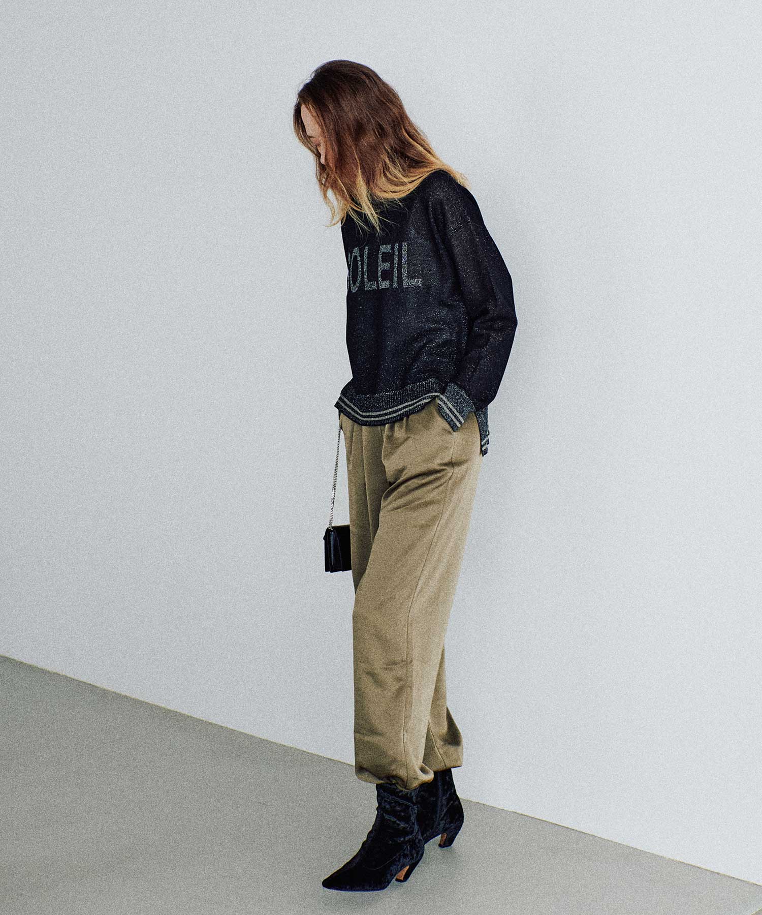 ファッション通販 ファッション pois ポワ／サテンジョガーパンツ