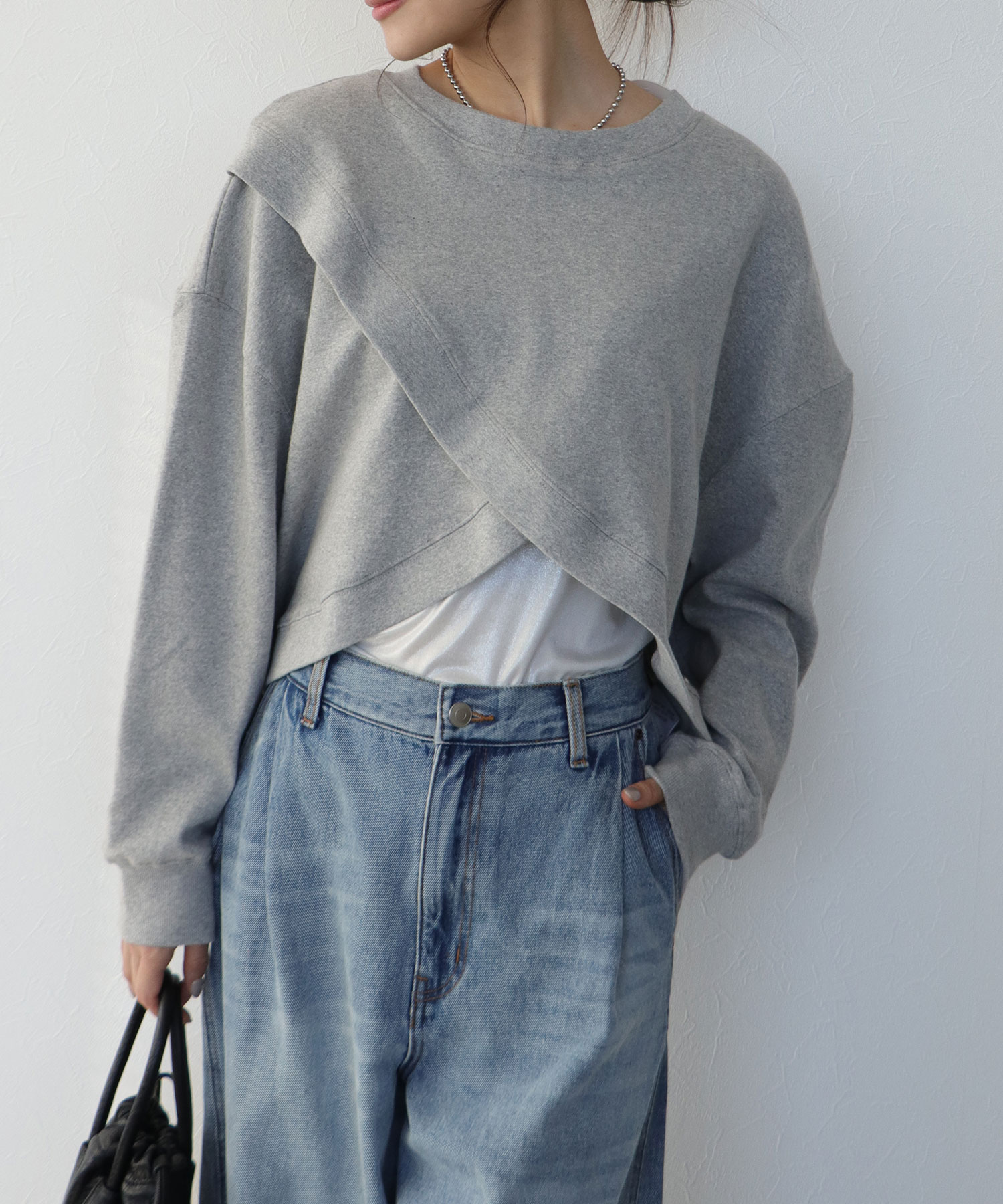 【AGAWD/アガウド】カシュクールスウェットプルオーバー